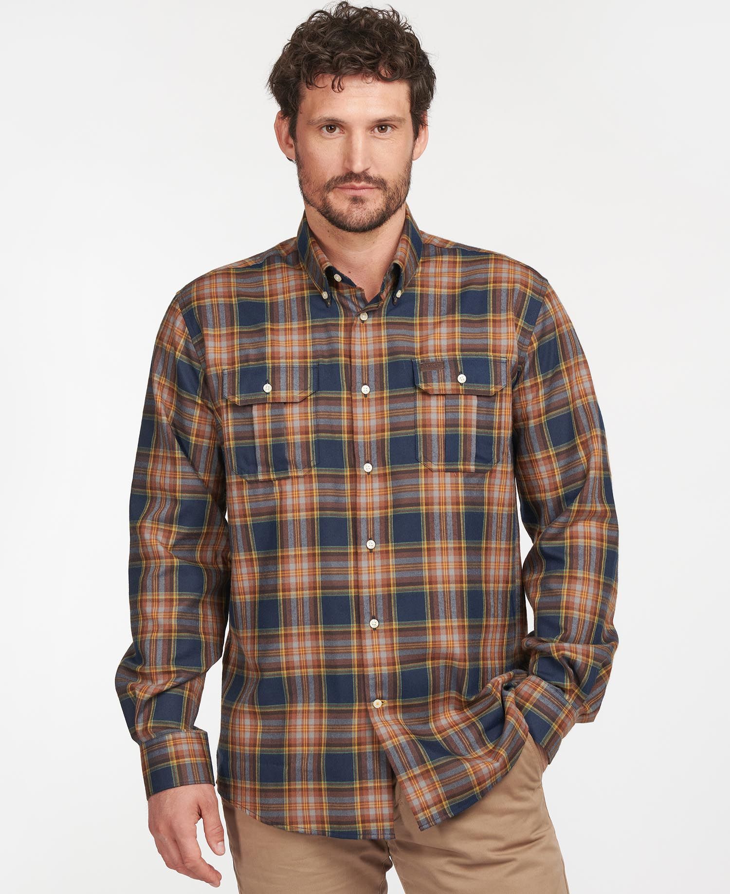 Barbour Singsby Thermo Weave Men\'s Shirts Navy | 581329-VLS