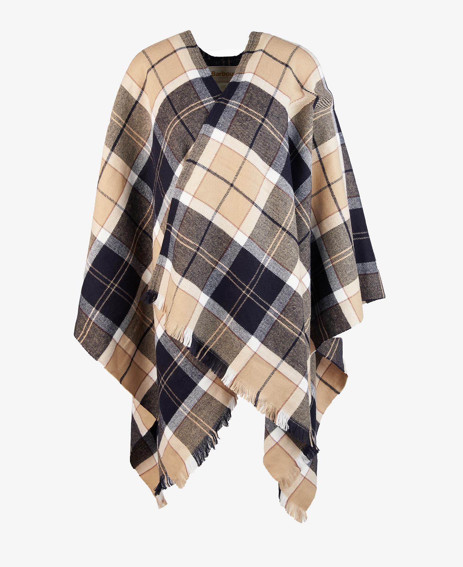 Barbour Staffin Tartan Serape Women's Scarves Brown / Black | 094673-YOT