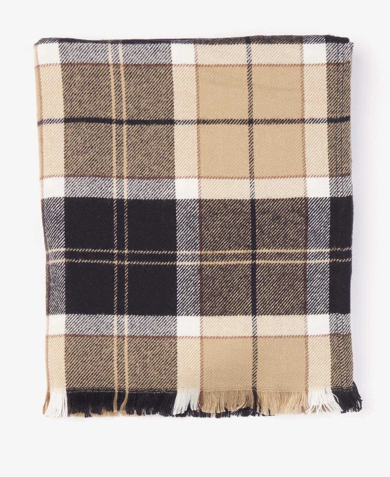 Barbour Staffin Tartan Serape Women's Scarves Brown / Black | 094673-YOT