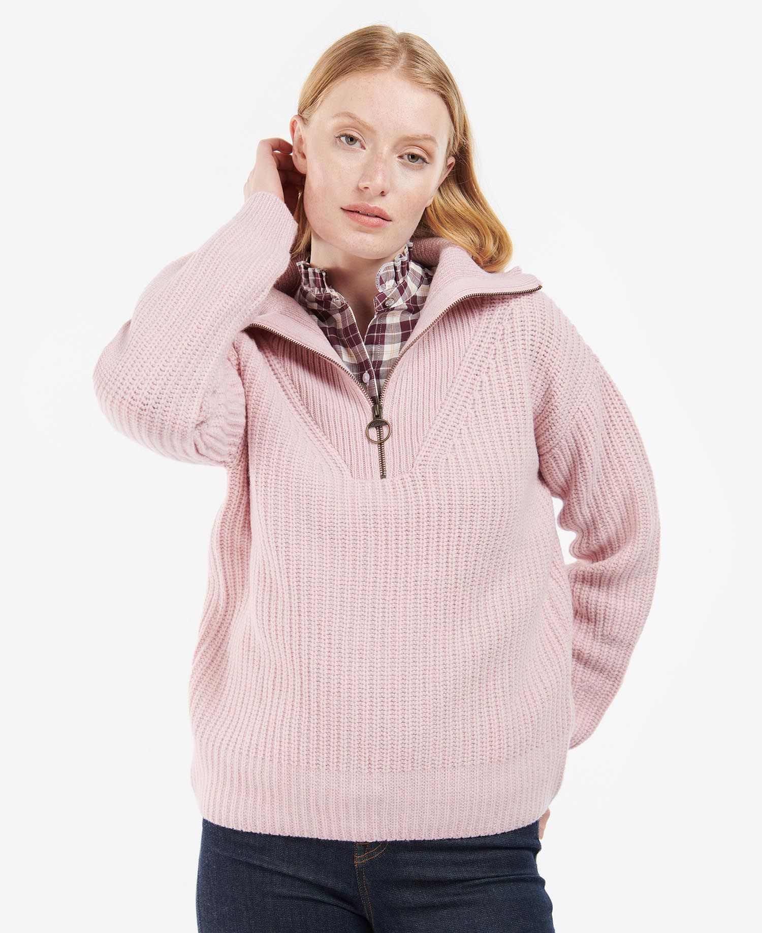 Barbour Stavia Knit Women\'s Sweatshirts Pink | 324798-ORZ