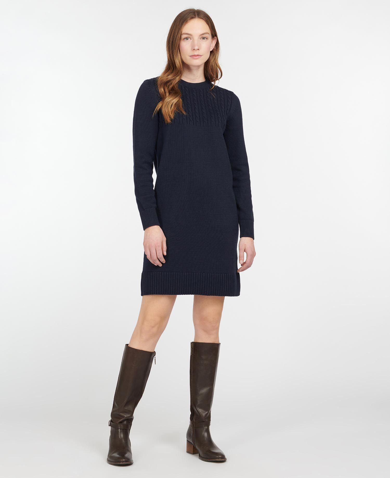 Barbour Stitch Guernsey Women's Dress Navy | 984076-BKJ