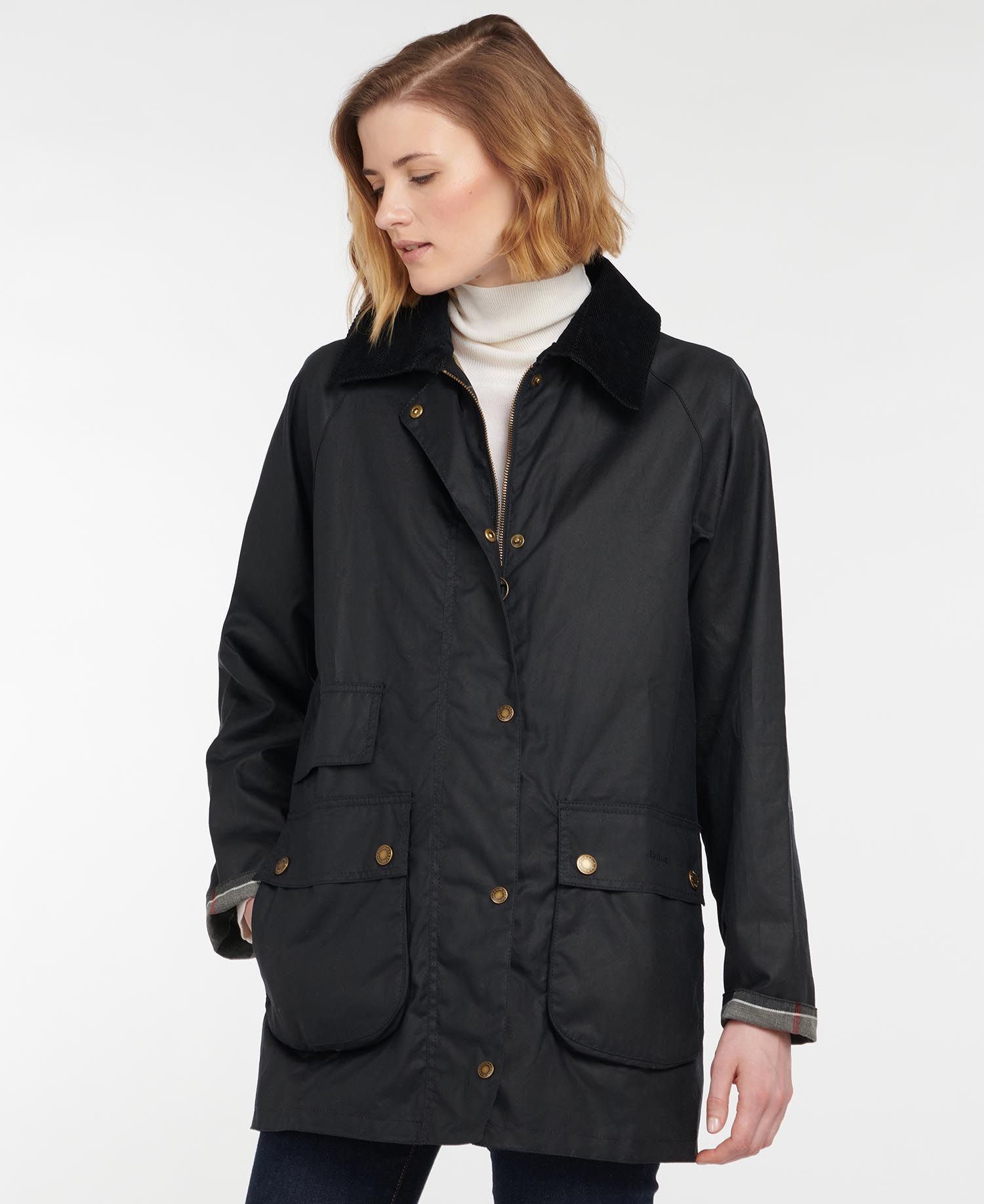 Barbour Tain Women's Waxed Jackets Black | 124853-OLD