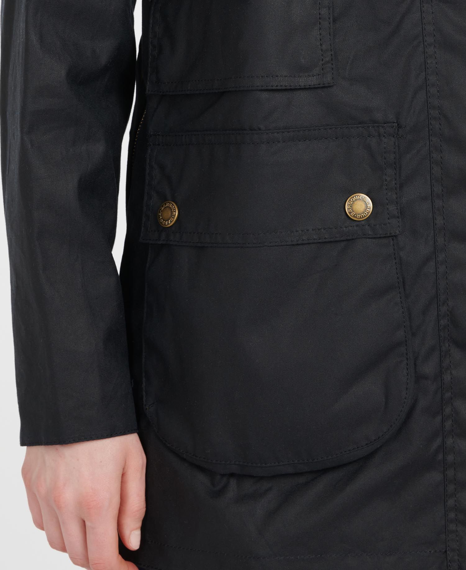 Barbour Tain Women's Waxed Jackets Black | 124853-OLD