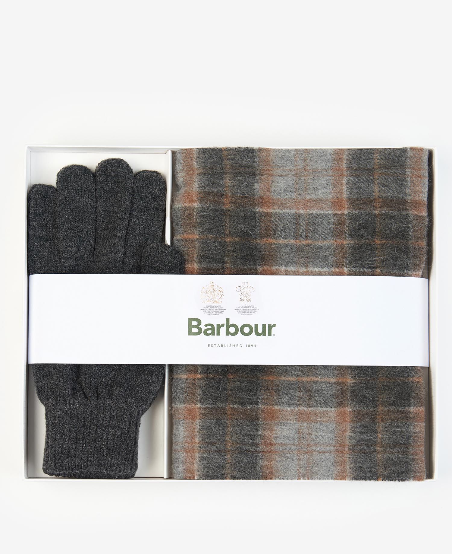 Barbour Tartan Gift Set Men's Scarves Grey / Black | 281346-KSH