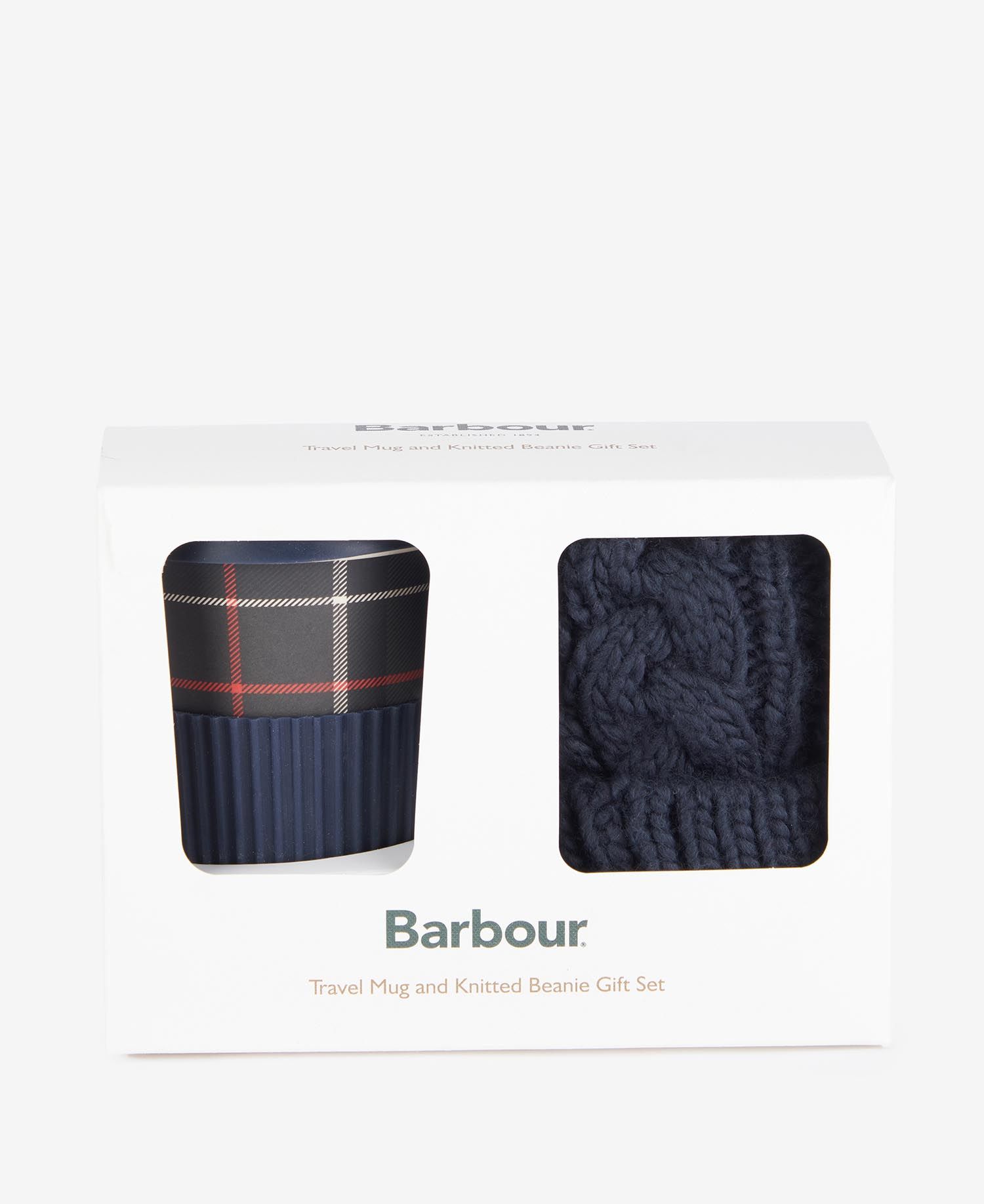 Barbour Tartan Travel Mug Women's Beanie Navy | 476193-OCL