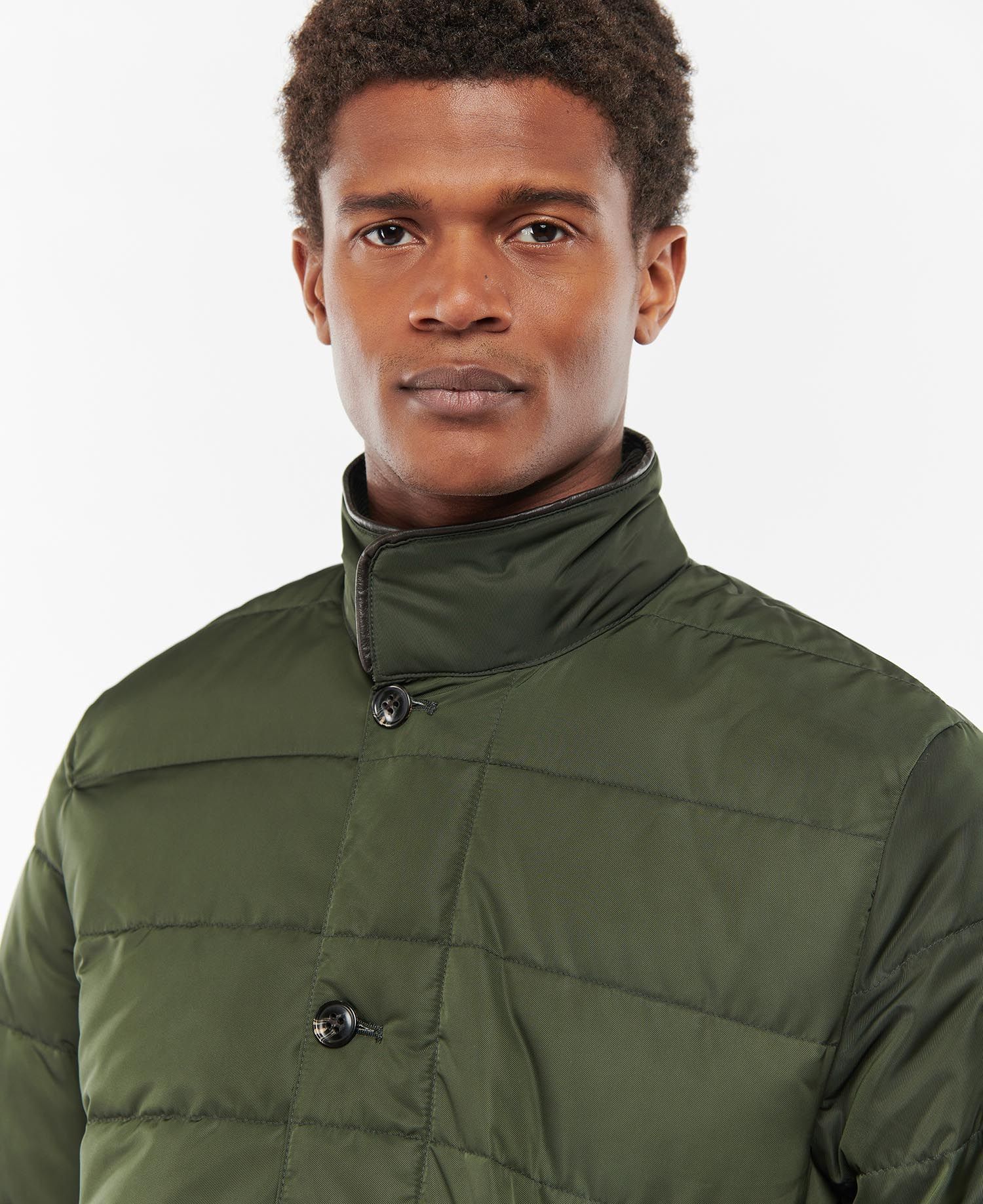 Barbour Tonbridge Baffle Men's Quilted Jackets Navy / Olive | 392571-YCM