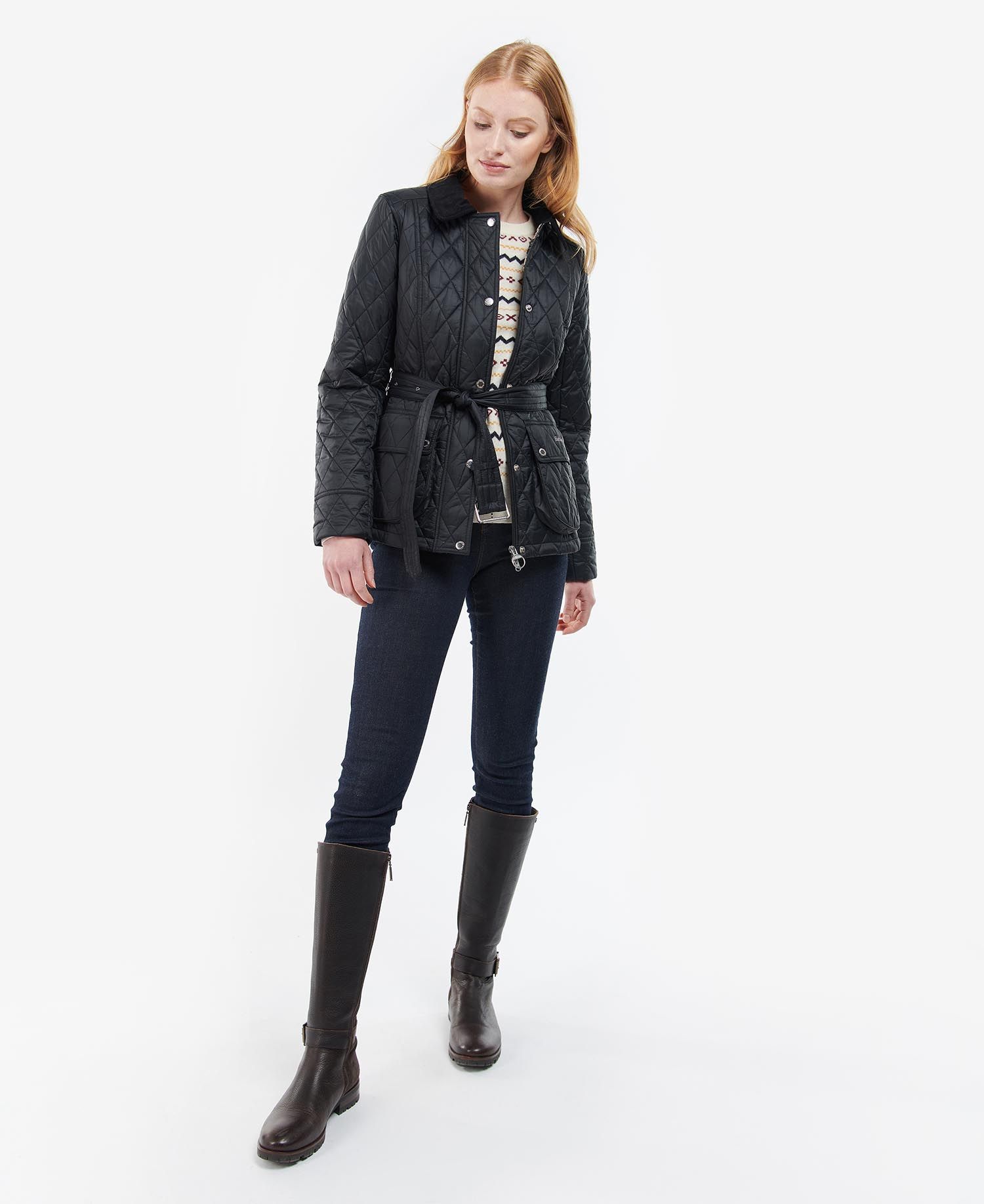 Barbour Trefoil Women's Quilted Jackets Black | 439201-OVZ