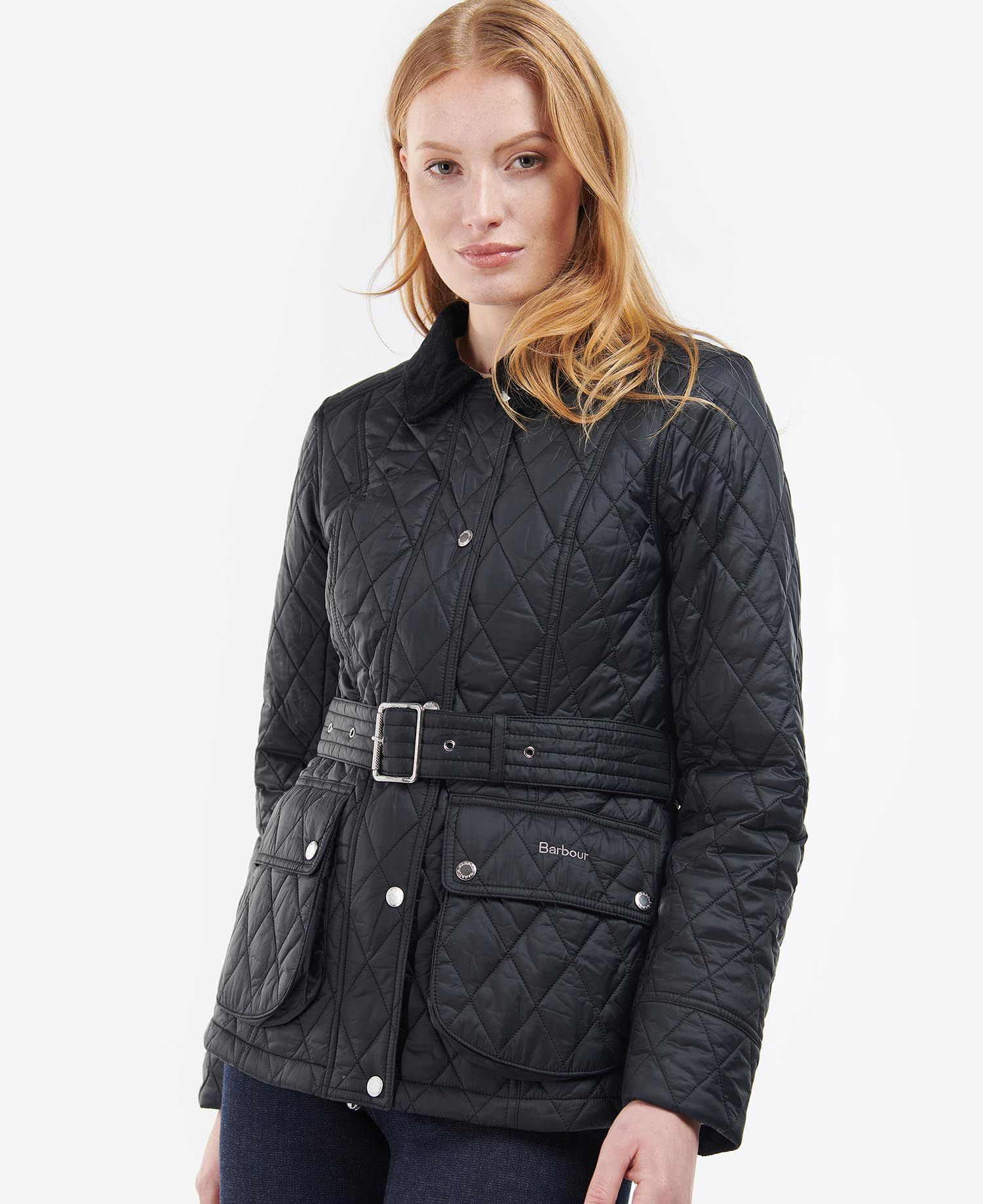 Barbour Trefoil Women's Quilted Jackets Black | 439201-OVZ