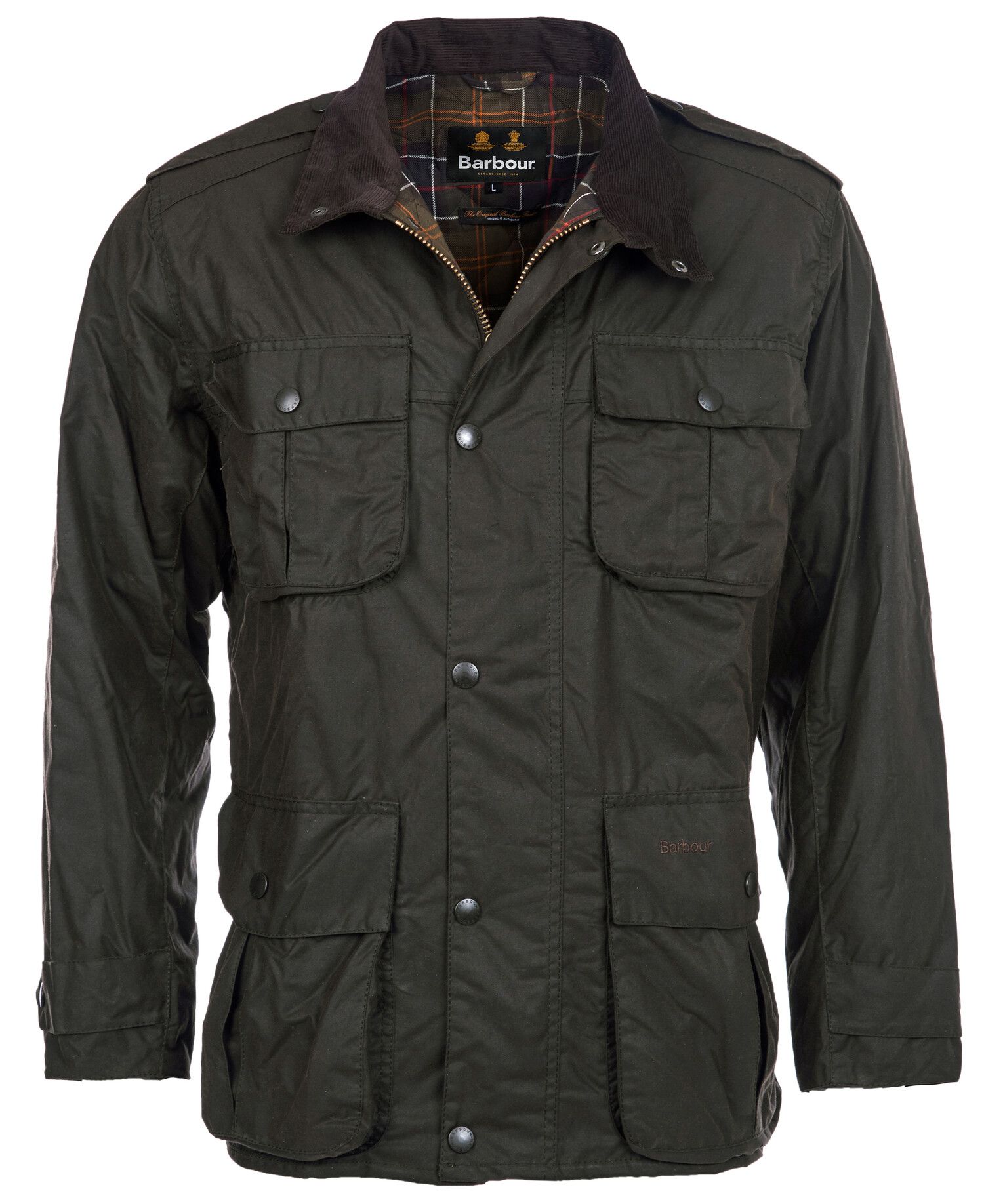 Barbour Troopered Cotton Men's Waxed Jackets Olive | 142953-OVA