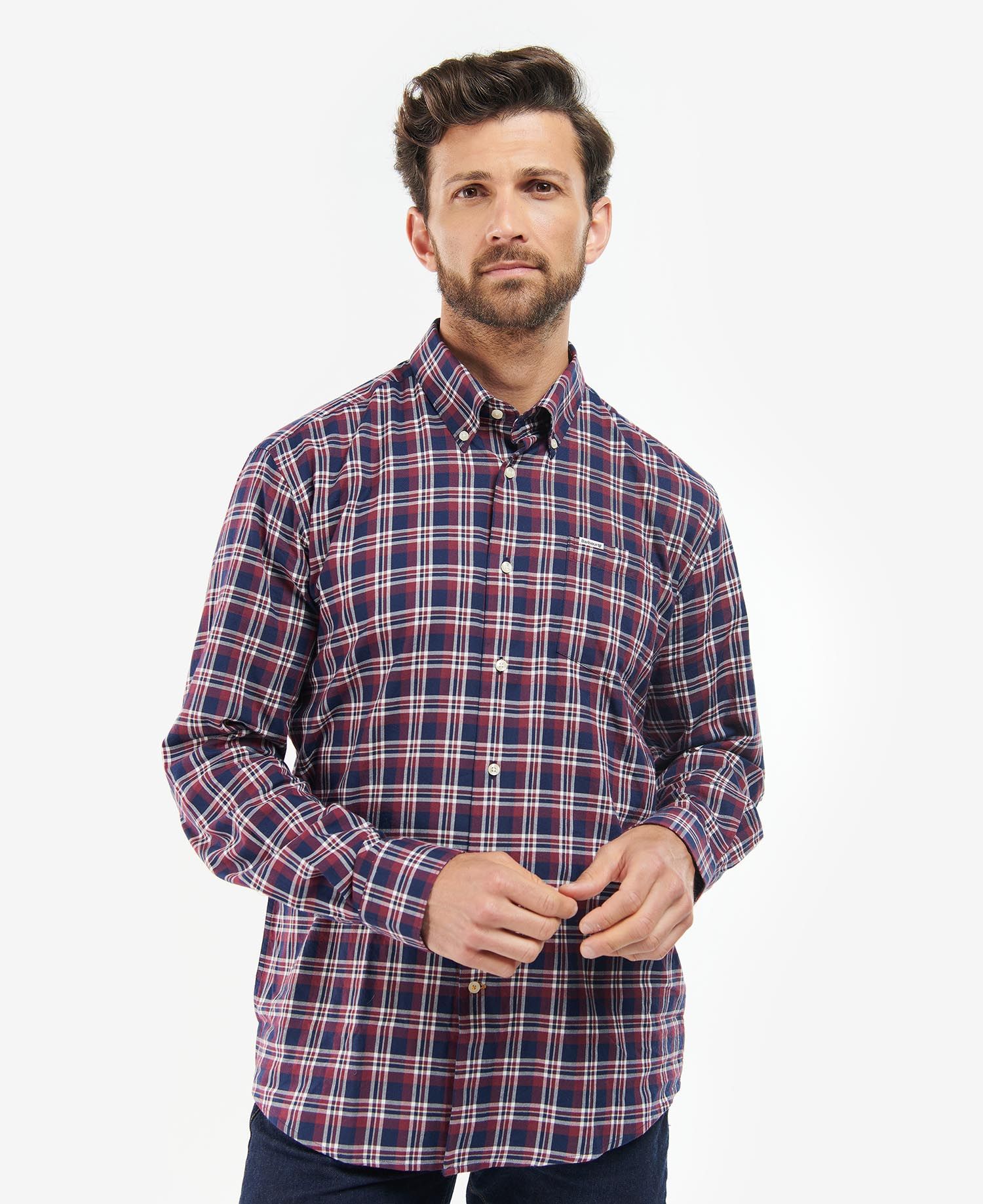 Barbour Turville Regular Fit Men's Shirts Red / Blue | 130249-QLC