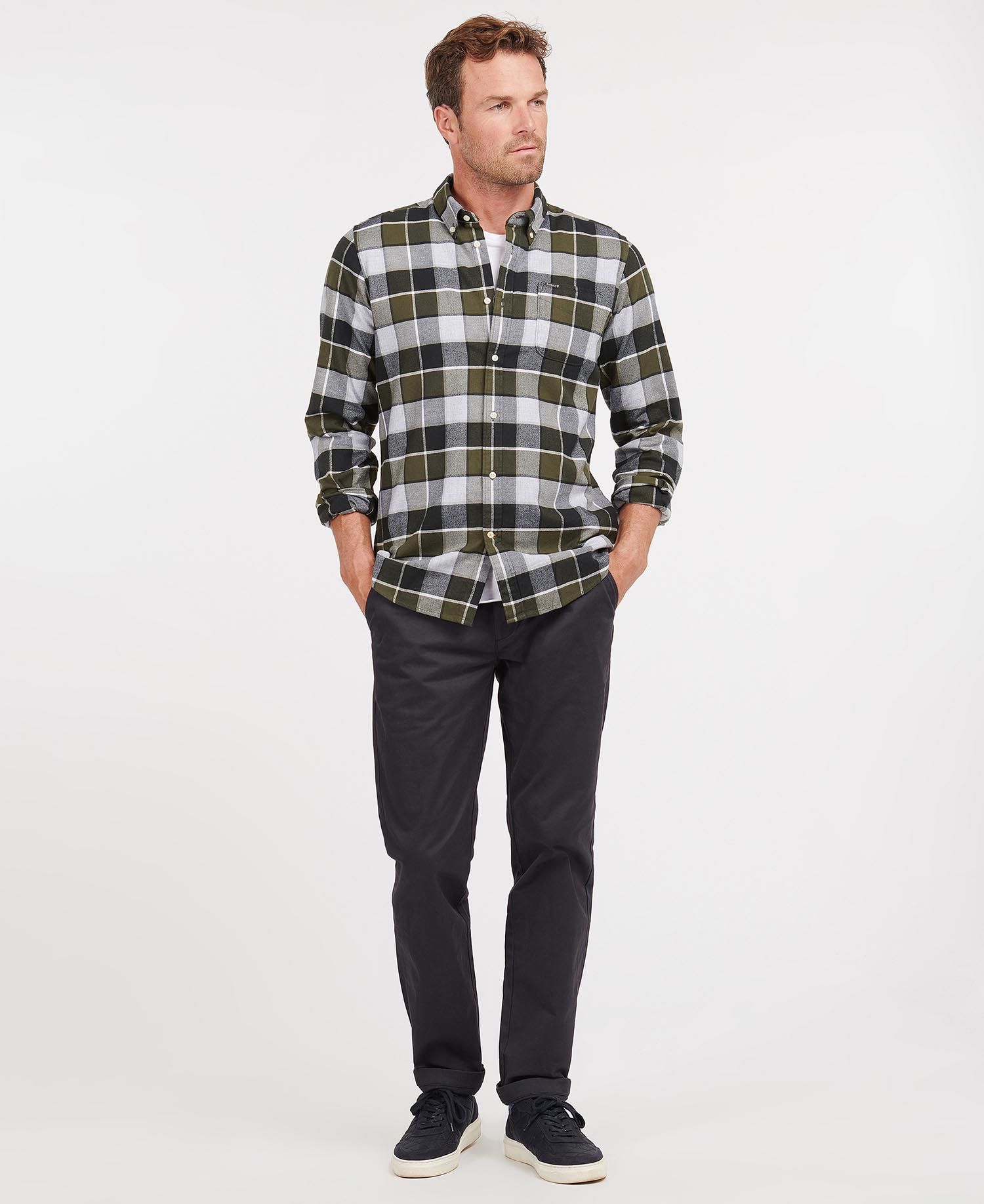 Barbour Valley Tailored Men's Shirts Olive | 034579-WUE