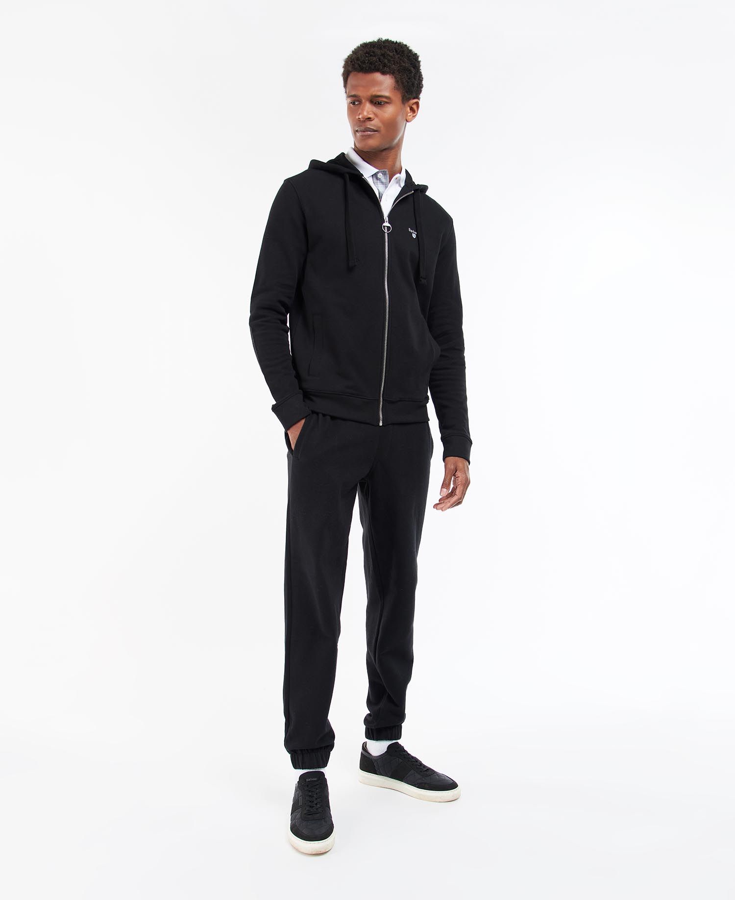 Barbour Wallington Zip Men's Hoodie Black | 048512-LUH