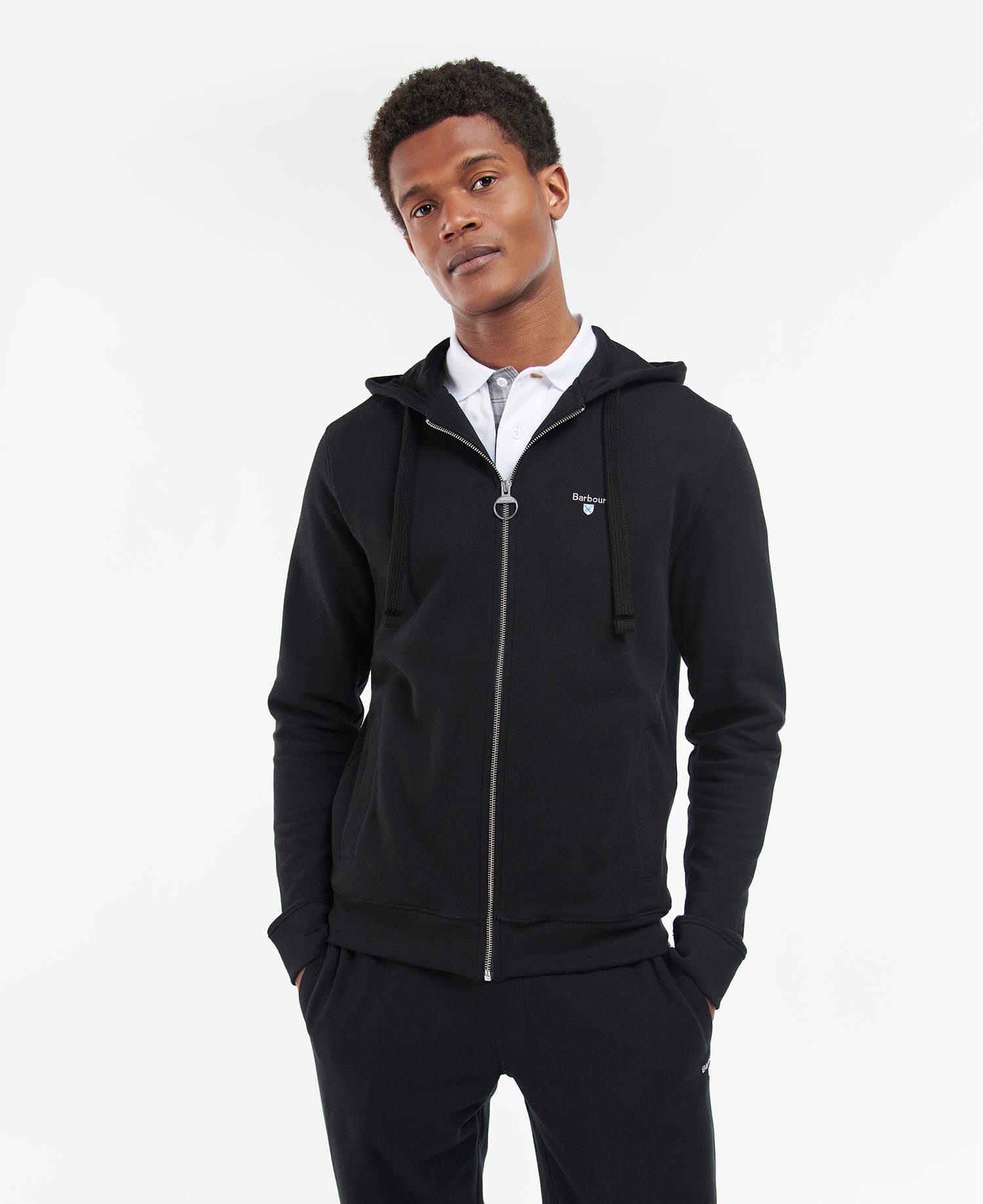 Barbour Wallington Zip Men\'s Hoodie Black | 048512-LUH