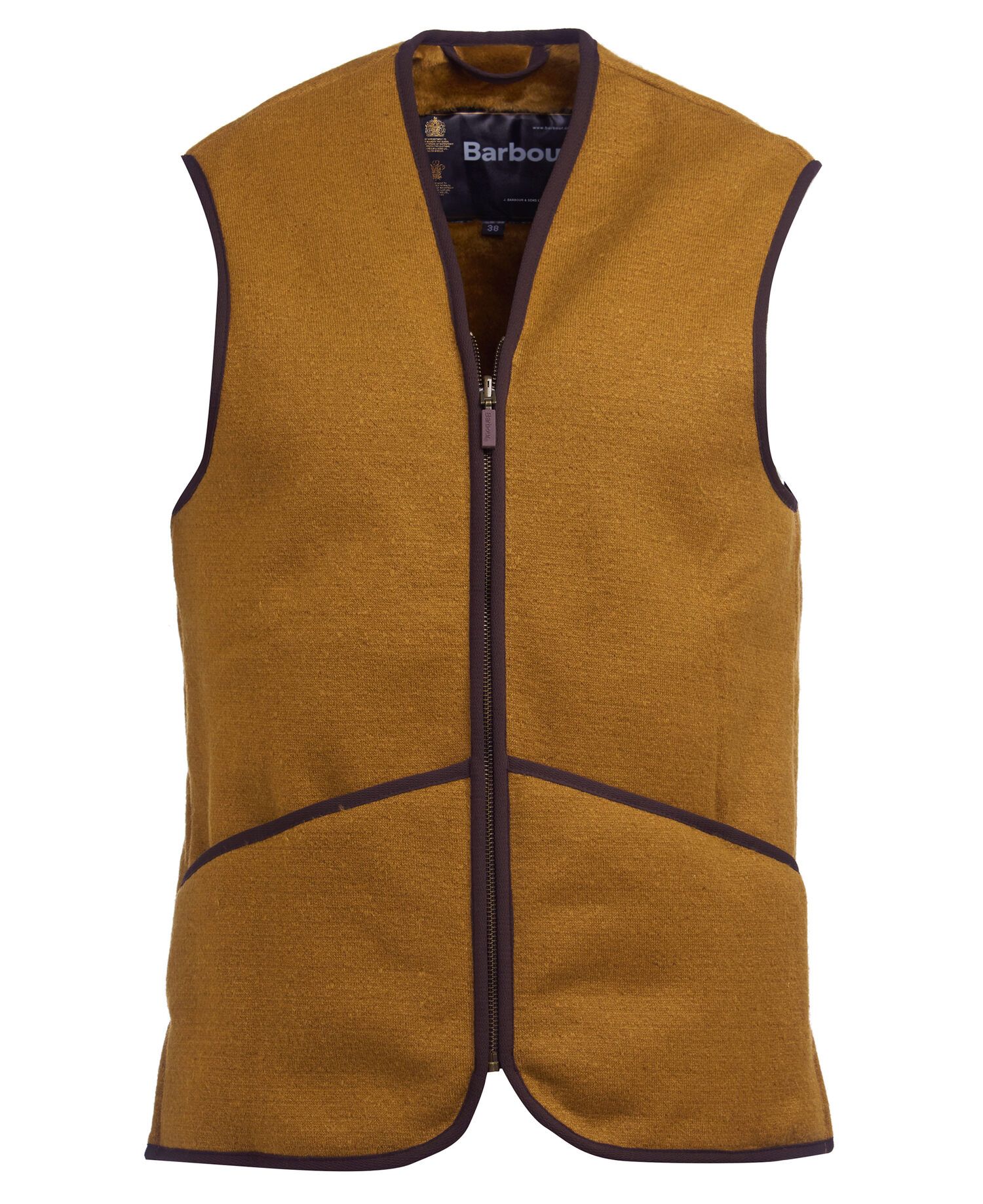 Barbour Warm Pile Zip-In Liner Men's Vest Brown | 052869-RLD