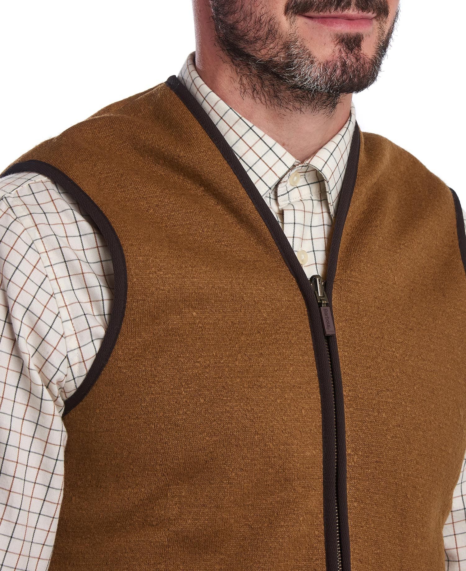 Barbour Warm Pile Zip-In Liner Men's Vest Brown | 052869-RLD