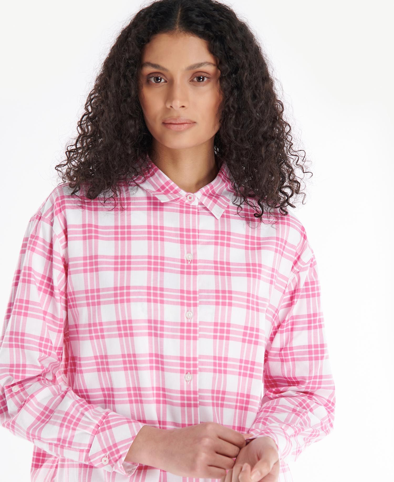 Barbour Willowherb Women's Shirts White / Pink | 956721-FIO