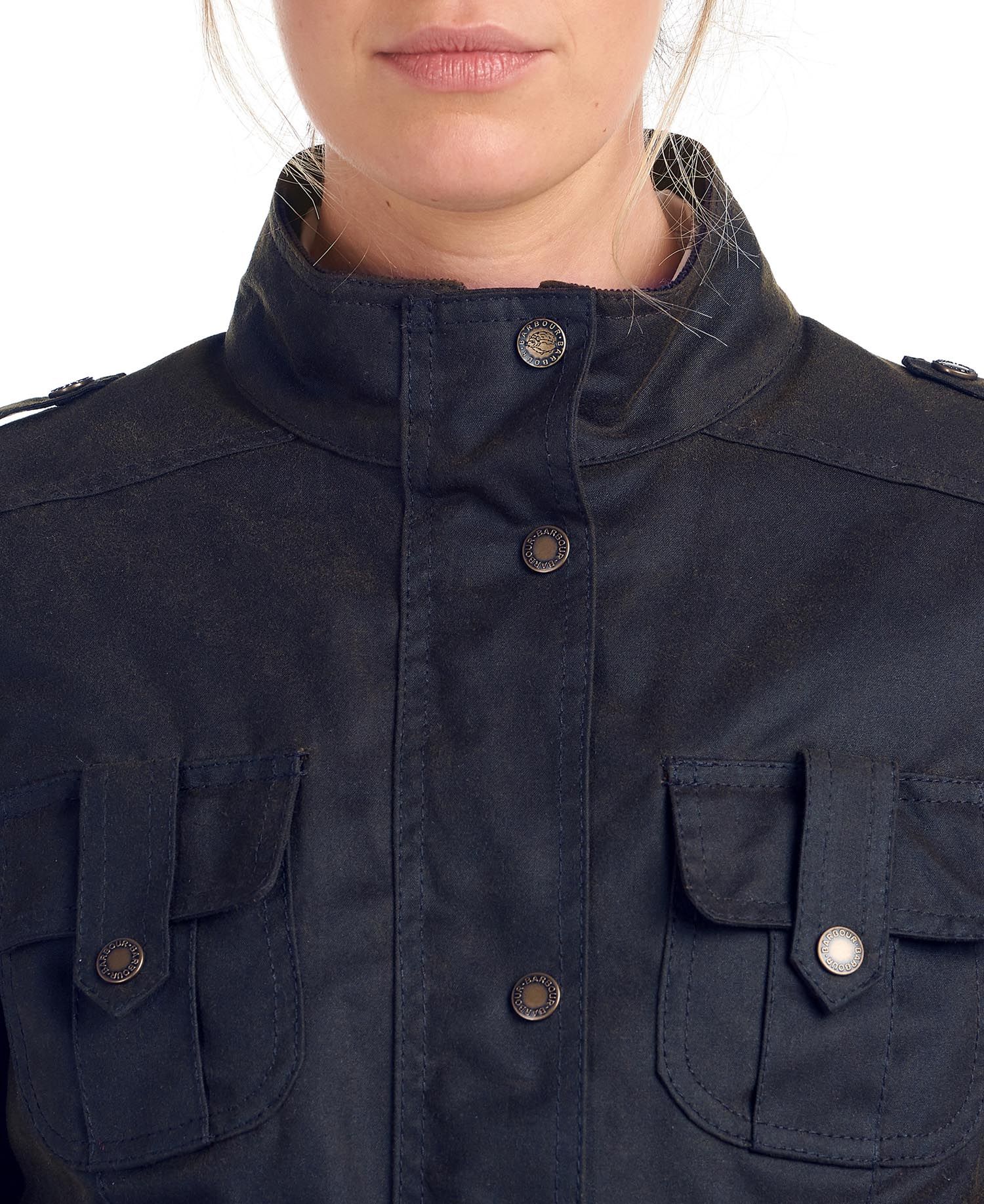 Barbour Winter Defenceed Cotton Women's Waxed Jackets Black | 084735-IYV