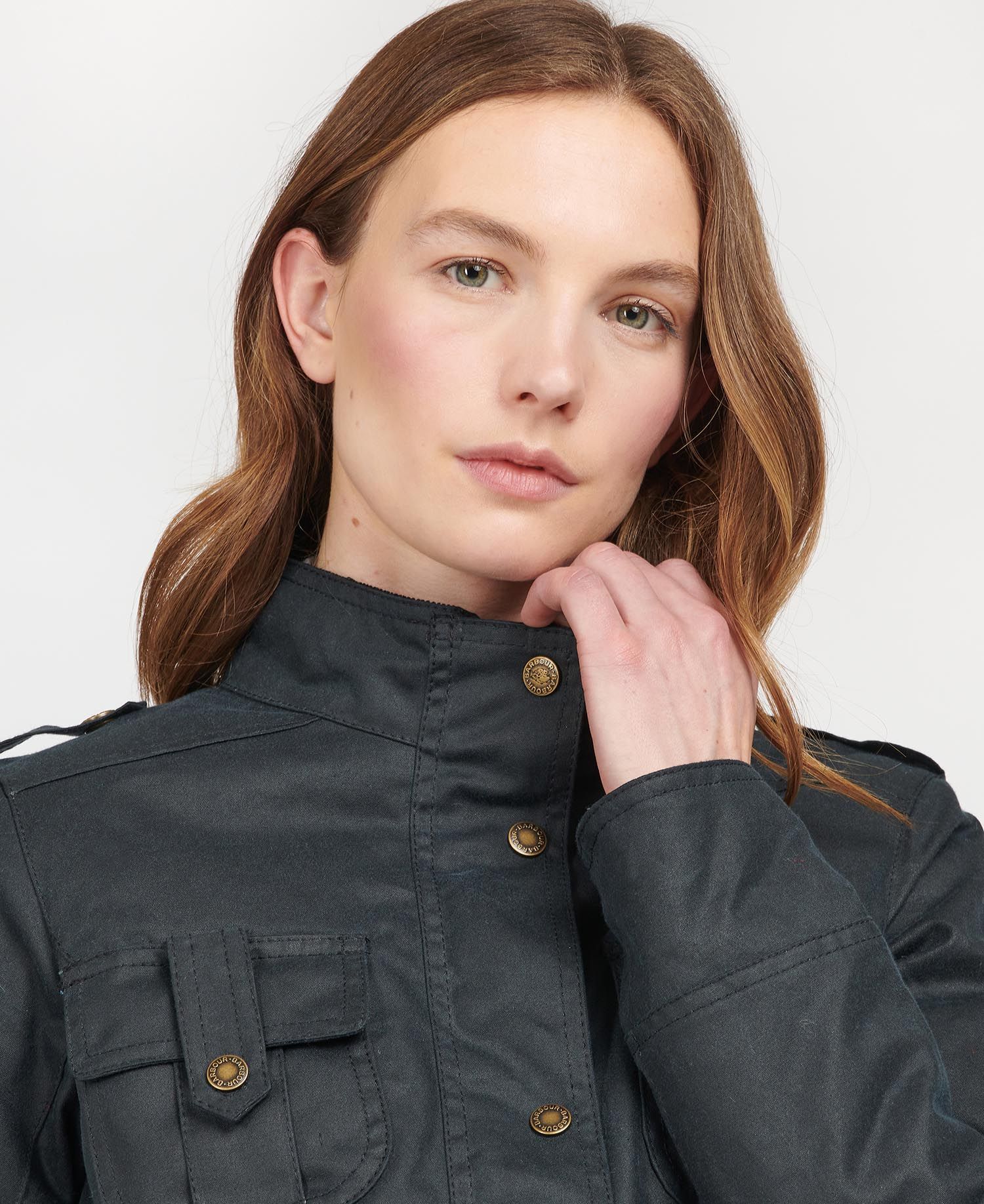 Barbour Winter Defenceed Cotton Women's Waxed Jackets Black | 084735-IYV