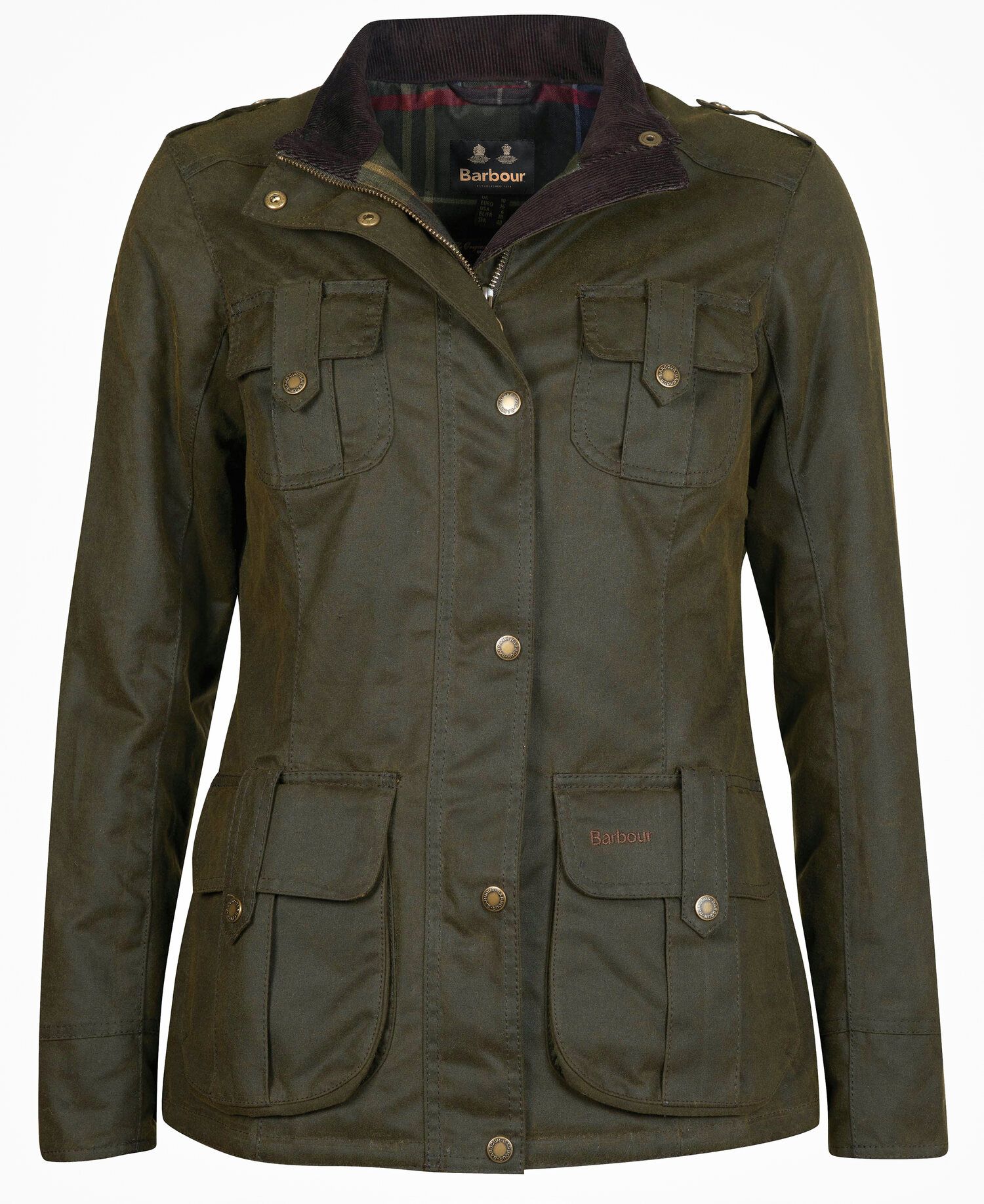 Barbour Winter Defenceed Cotton Women's Waxed Jackets Olive | 106723-JCG