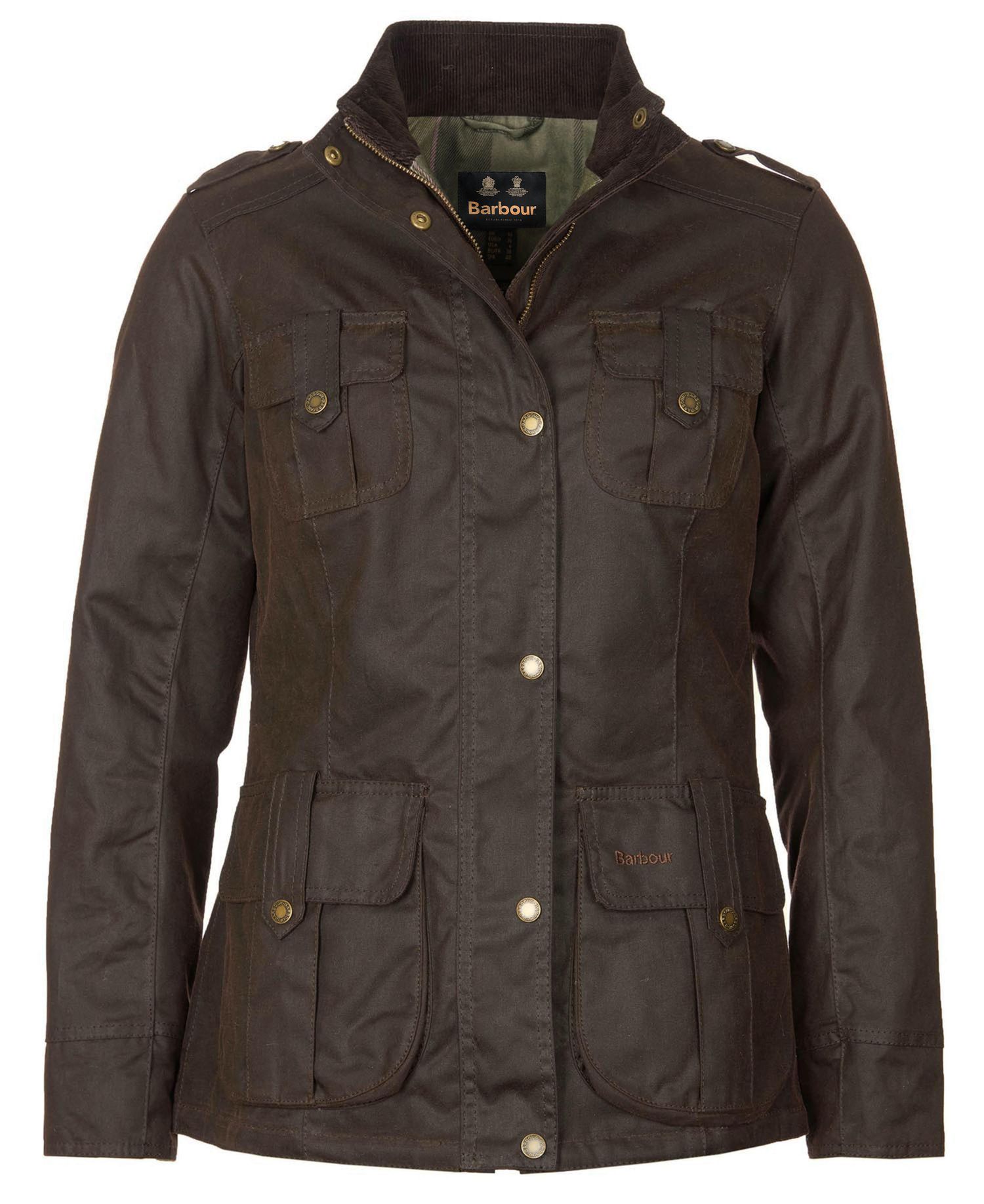 Barbour Winter Defenceed Cotton Women's Waxed Jackets Dark Coffee | 597810-HVJ