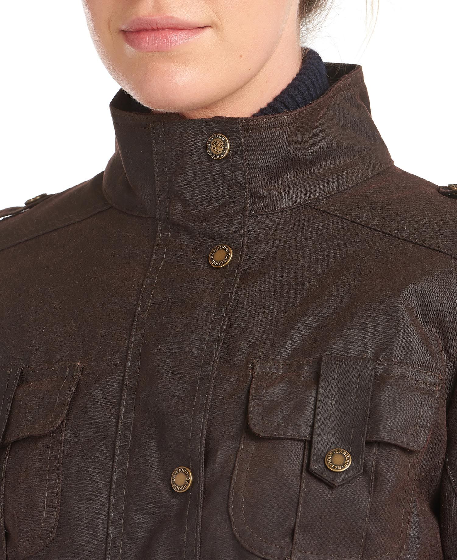 Barbour Winter Defenceed Cotton Women's Waxed Jackets Dark Coffee | 597810-HVJ