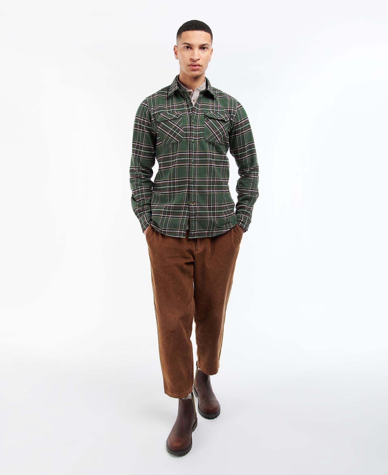 Barbour Winter Work Men's Shirts Dark Green | 781905-WTX