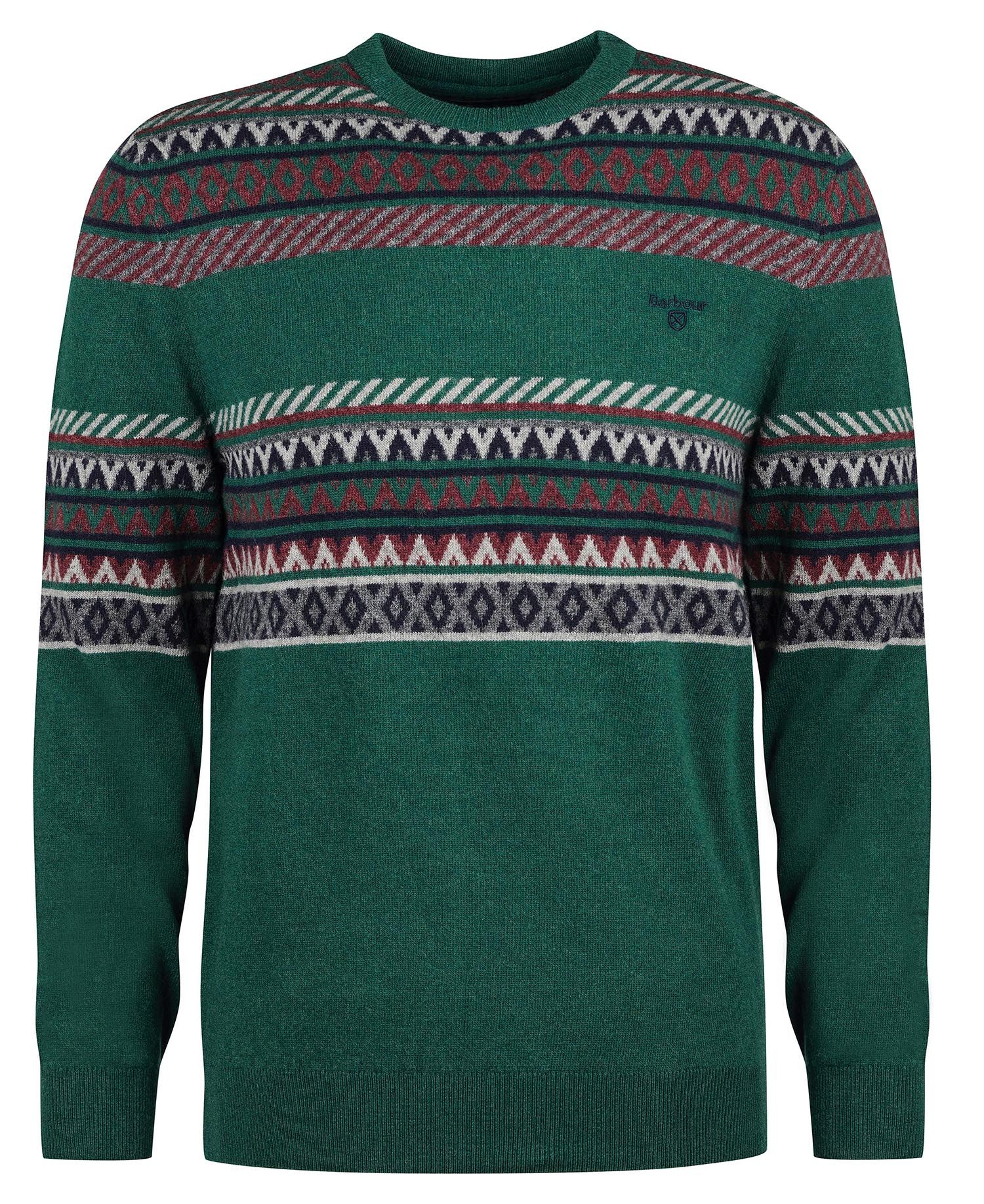 Barbour Winterborne Fairisle Men's Sweatshirts Dark Green | 740286-PTR