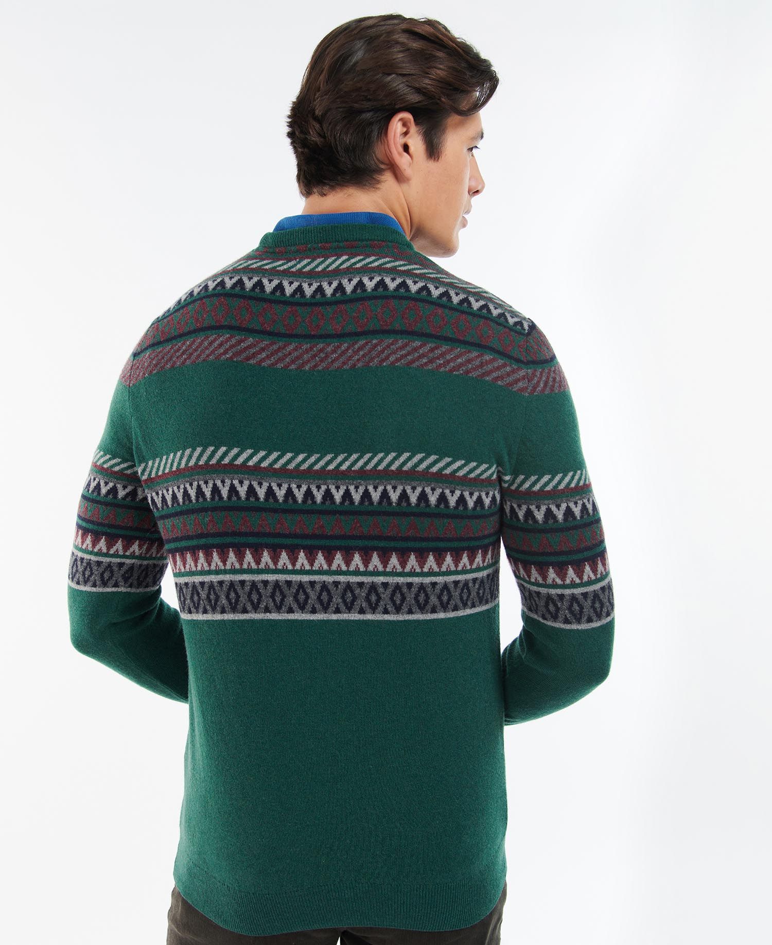 Barbour Winterborne Fairisle Men's Sweatshirts Dark Green | 740286-PTR