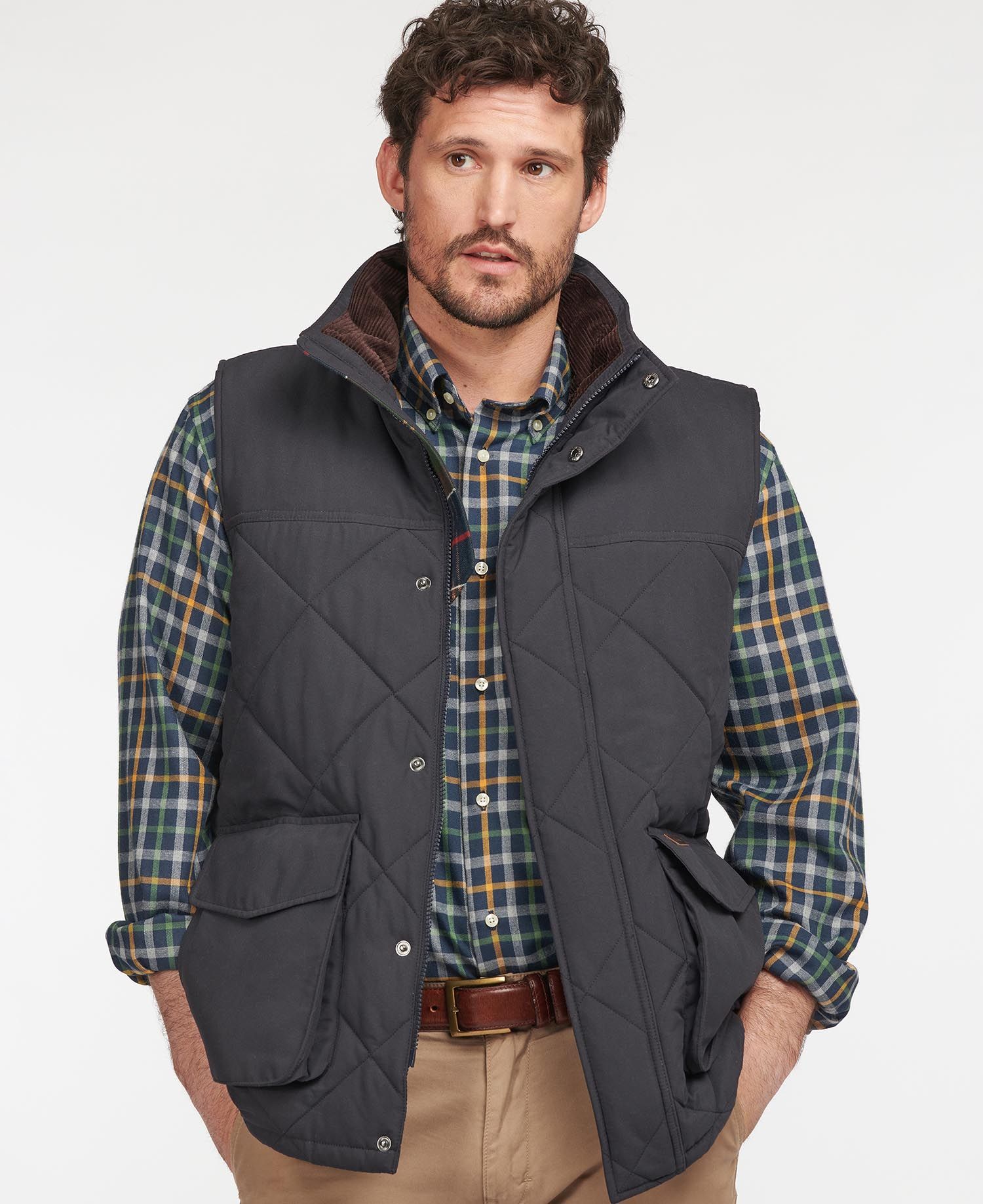 Barbour Winterdale Men\'s Vest Navy | 823465-OWS