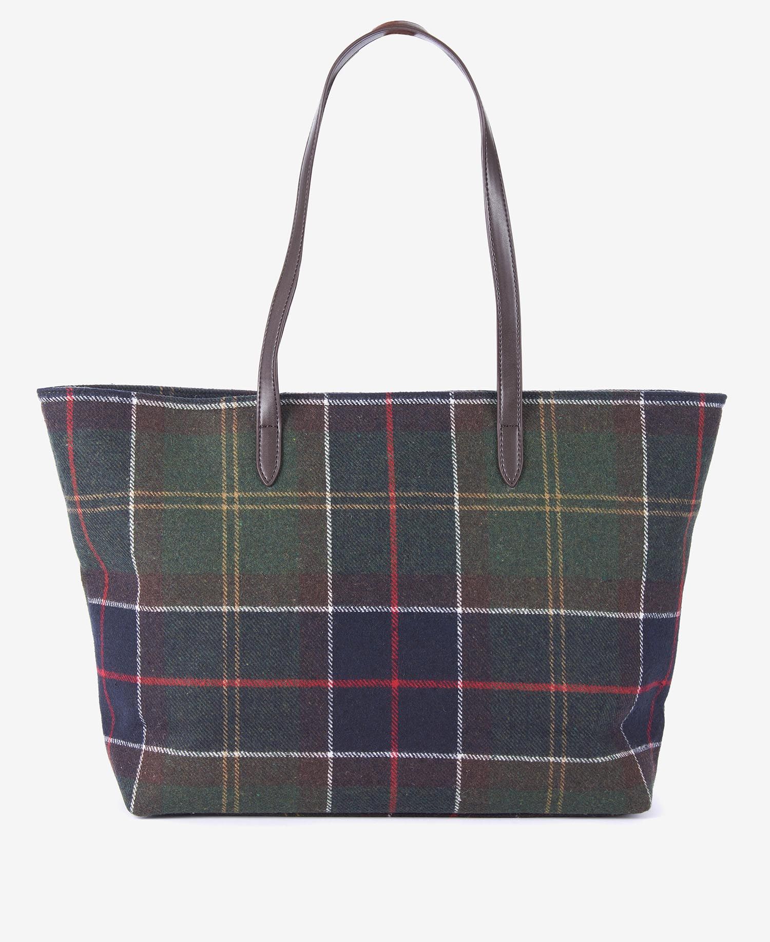 Barbour Witford Tartan Women's Tote Bags Olive / Navy | 912507-MST