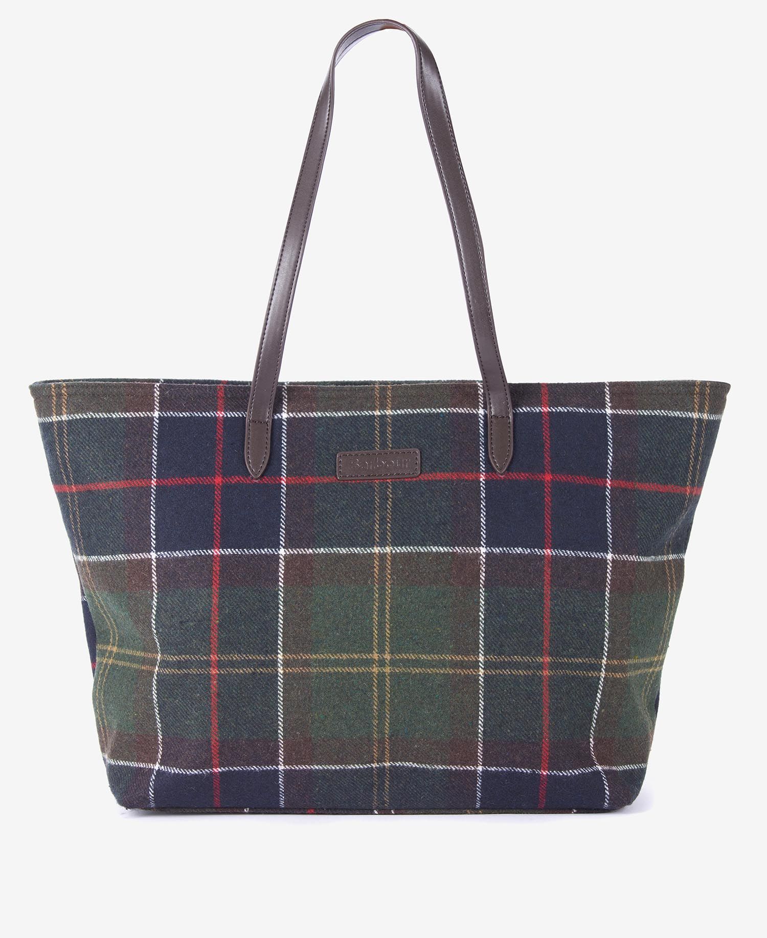 Barbour Witford Tartan Women\'s Tote Bags Olive / Navy | 912507-MST