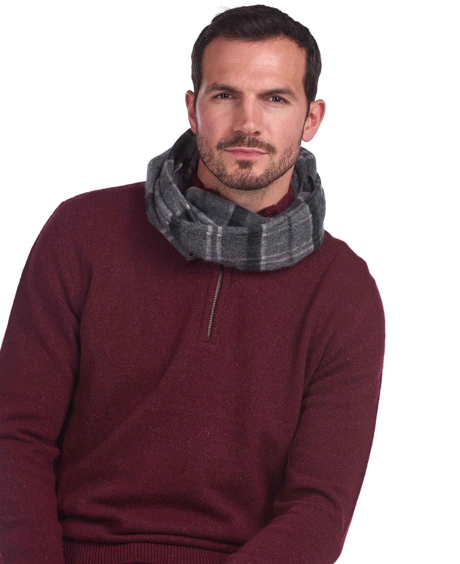 Barbour Wool & Cashmere Tartan Men's Scarves Grey | 598734-LSI