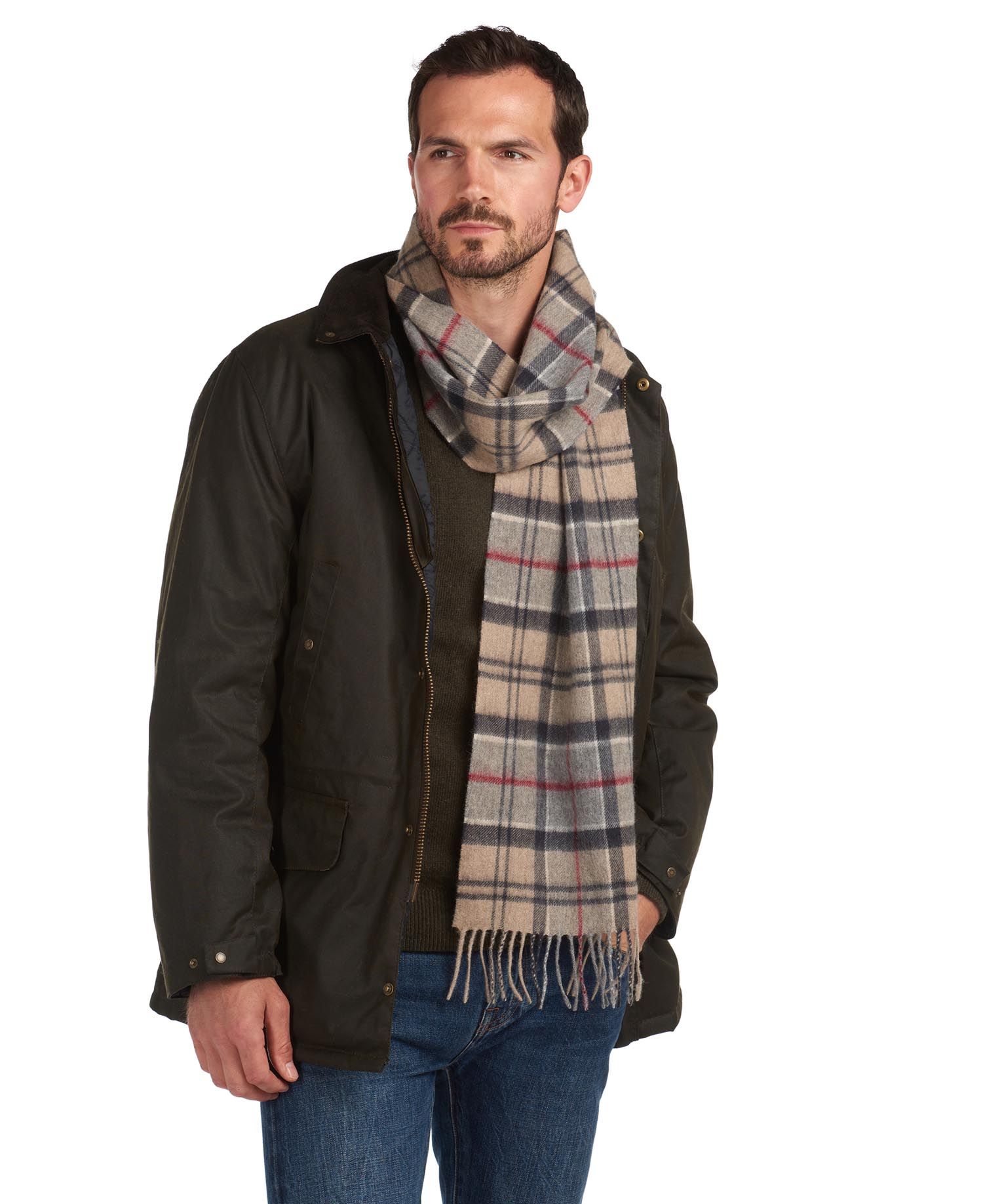 Barbour Wool & Cashmere Tartan Men's Scarves Black / Grey | 610892-QZY