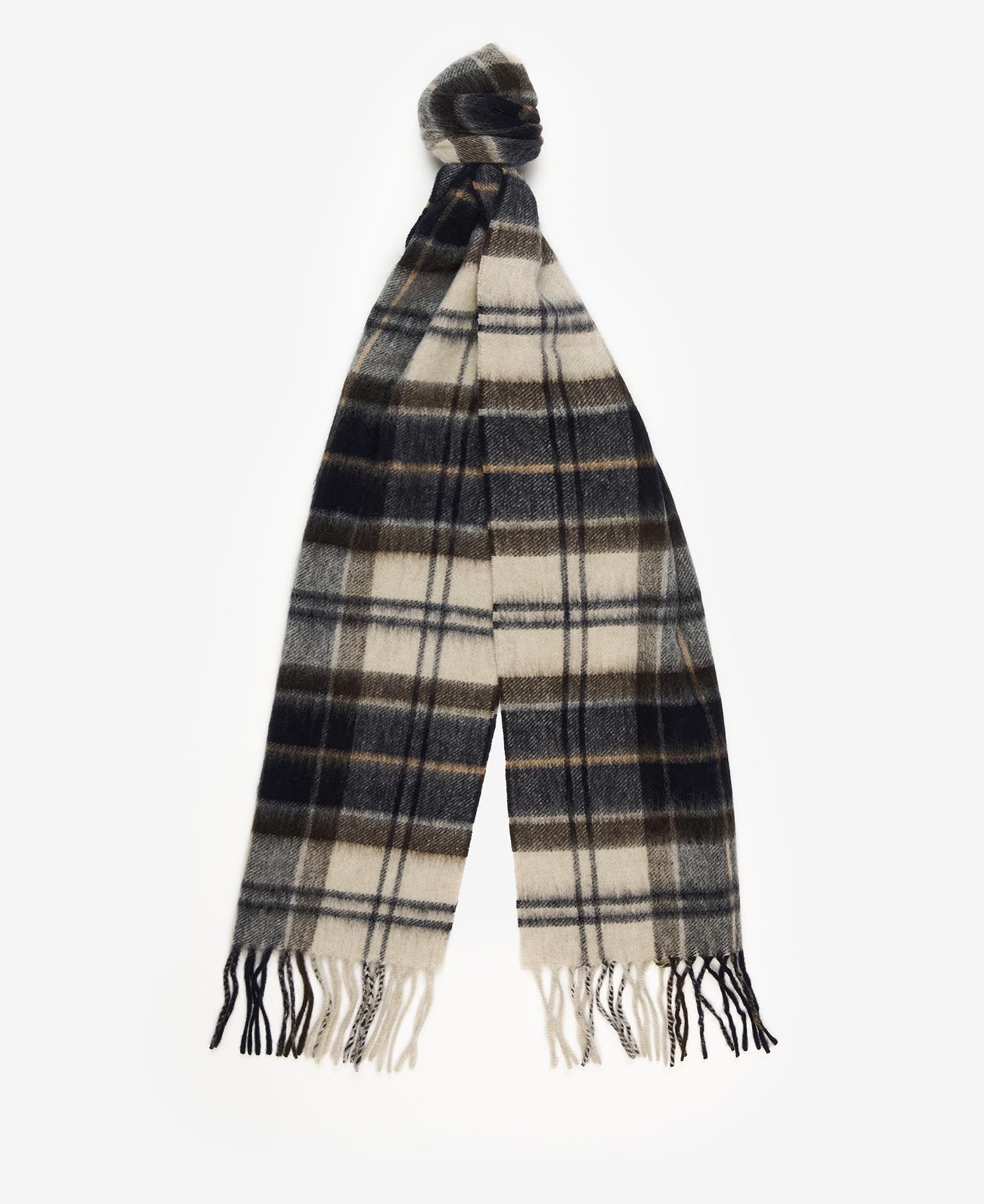 Barbour Wool Cashmere Tartan Men's Scarves Dark Brown | 091462-OHP