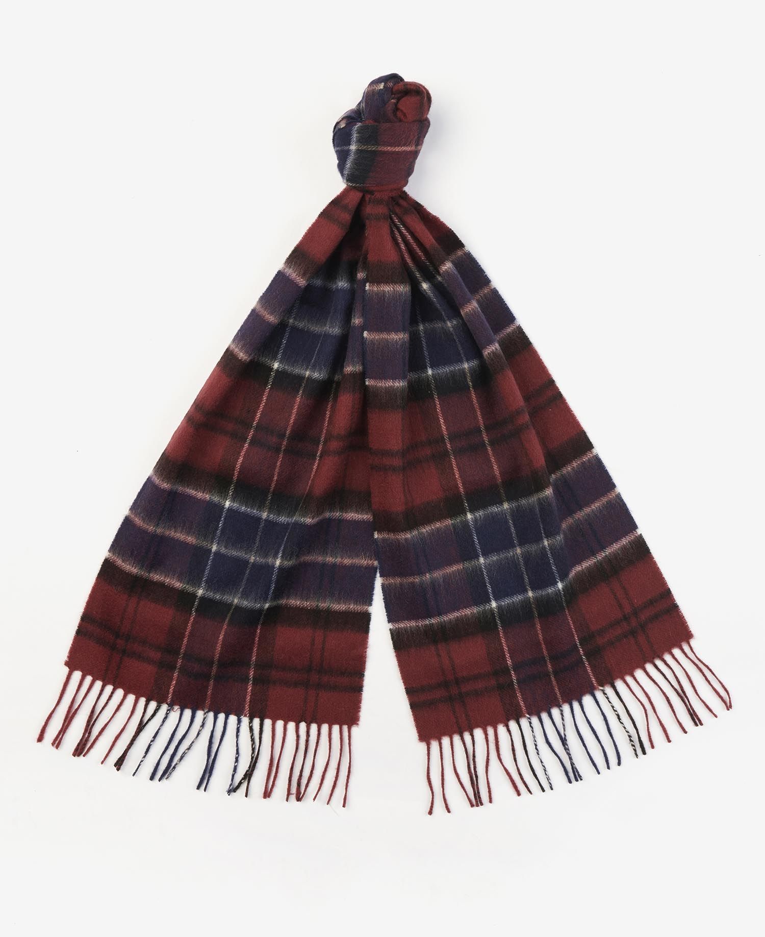 Barbour Wool Cashmere Tartan Men's Scarves Dark Brown | 625147-LZU