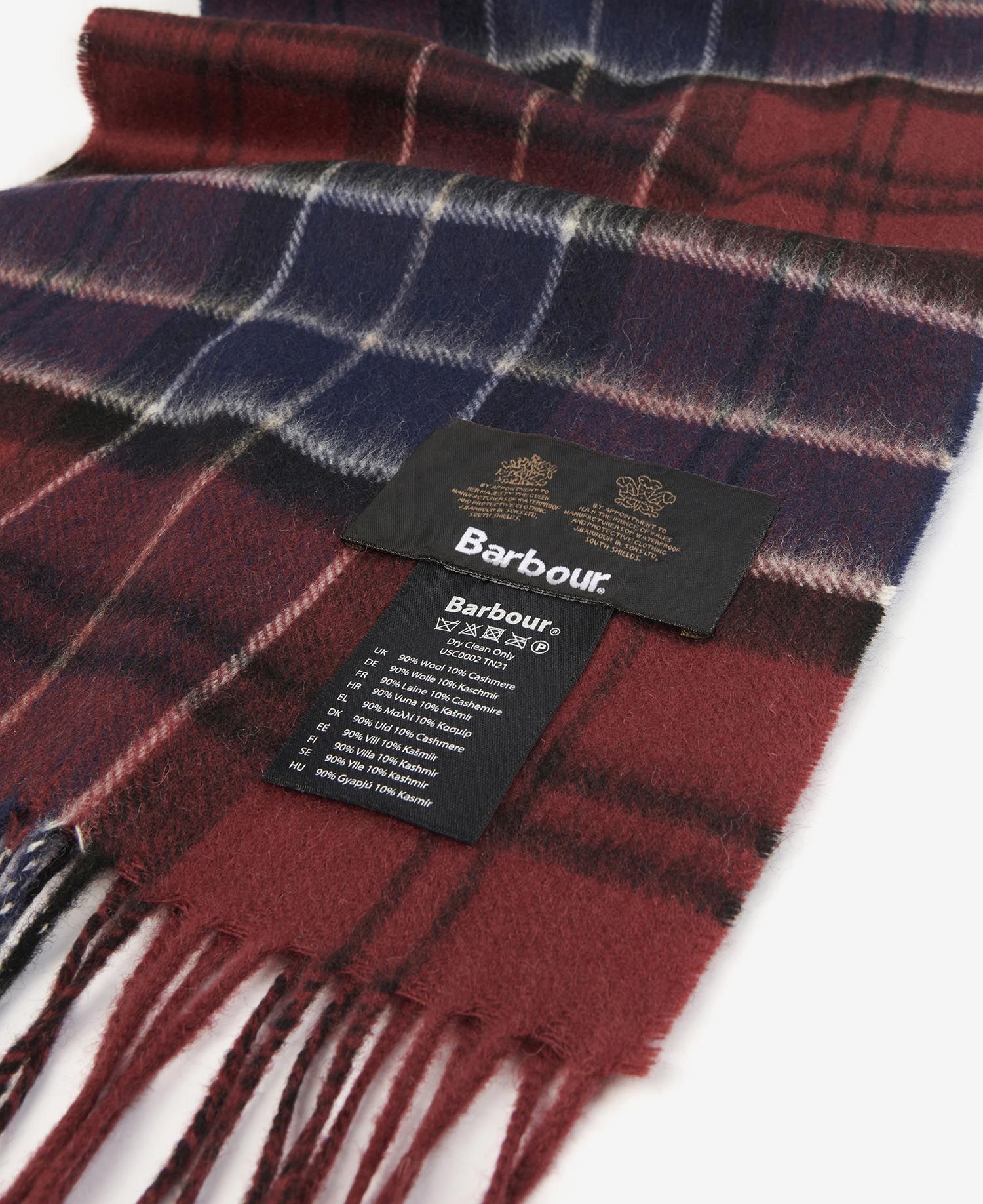 Barbour Wool Cashmere Tartan Men's Scarves Dark Brown | 625147-LZU