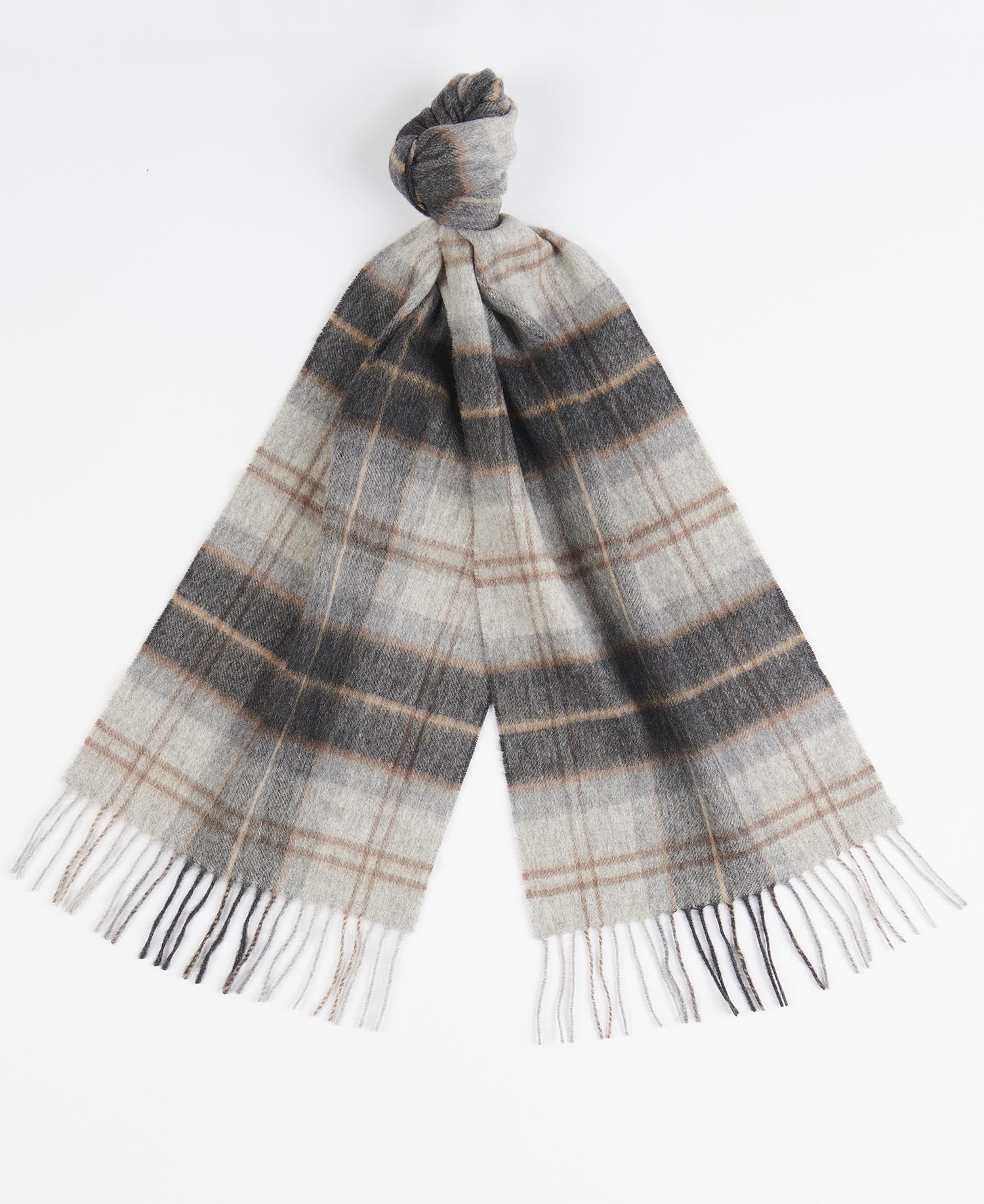 Barbour Wool Cashmere Tartan Men's Scarves Dark Brown | 758196-EAQ