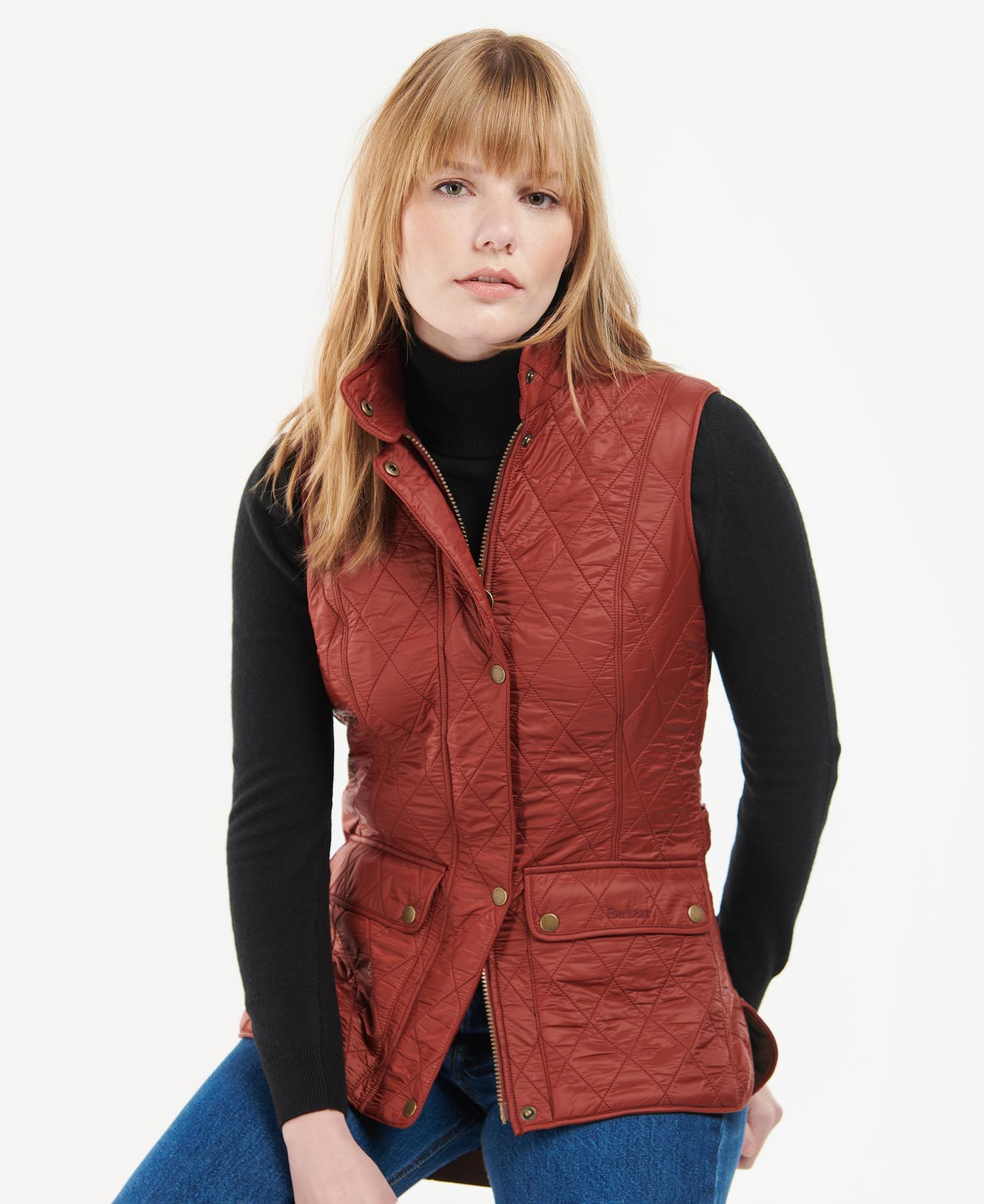 Barbour Wray Women\'s Vest Burgundy | 531679-VZP