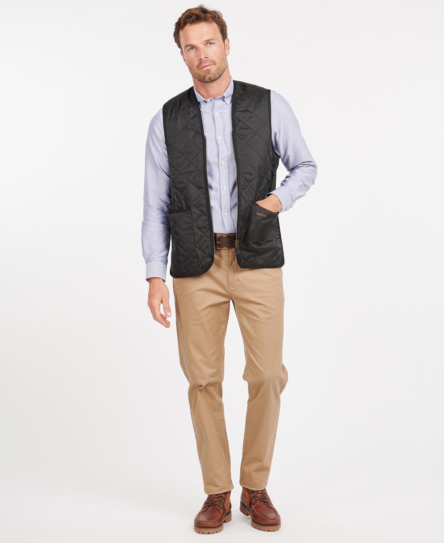 Barbour Zip-In Liner Men's Vest Black | 280634-EBI