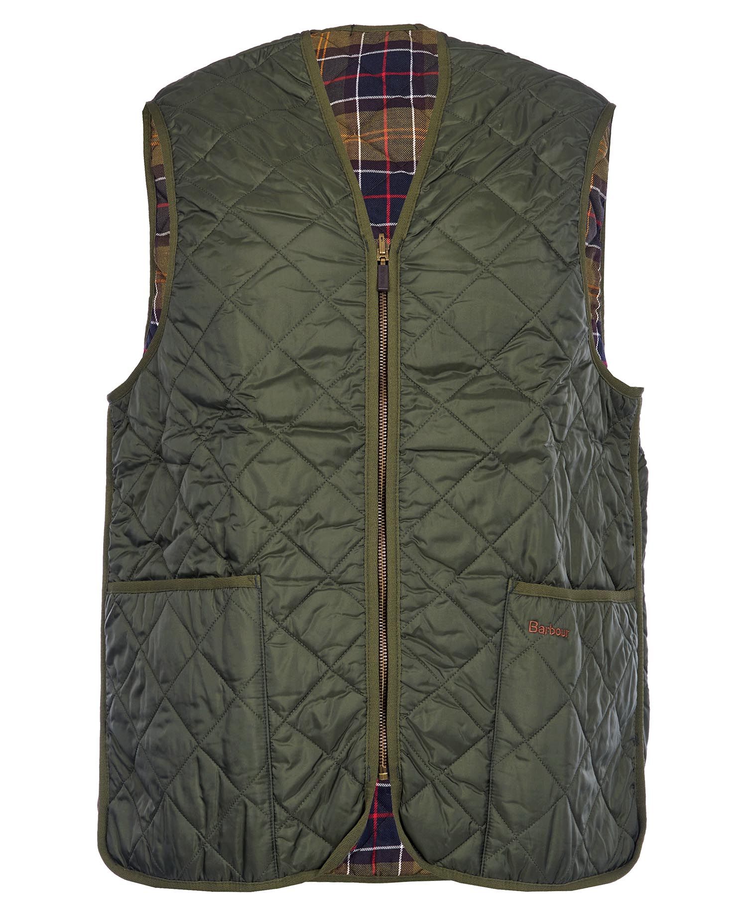 Barbour Zip-In Liner Men's Vest Olive | 367529-CYB