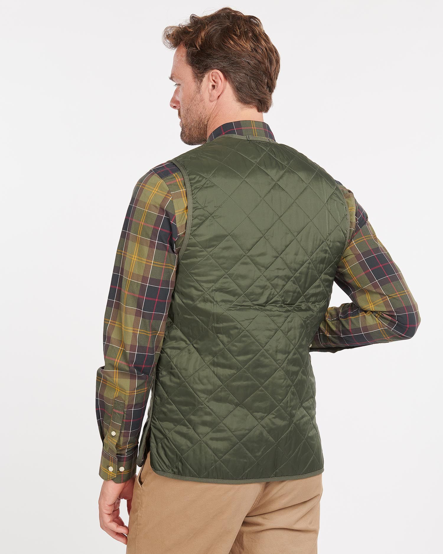 Barbour Zip-In Liner Men's Vest Olive | 367529-CYB