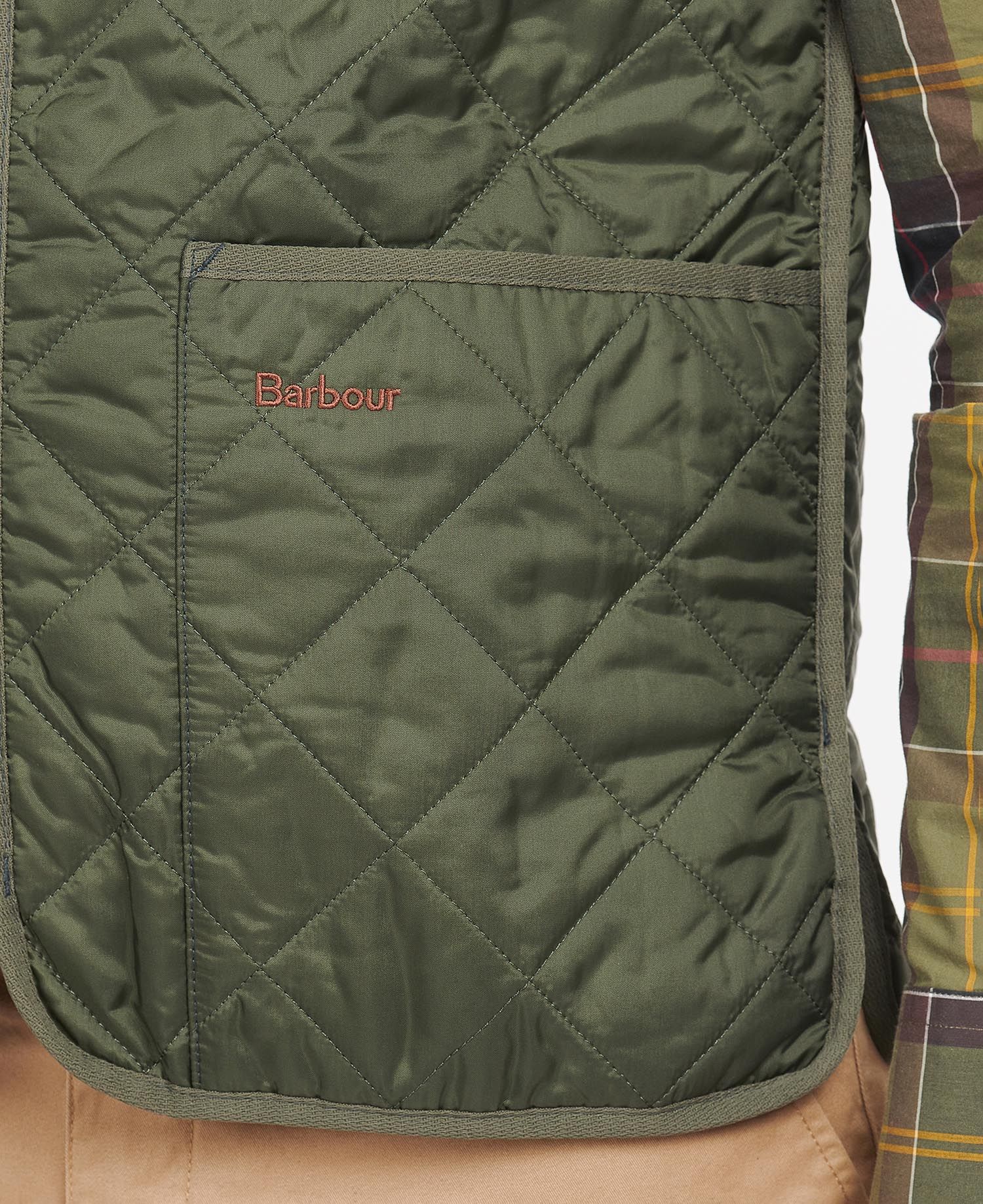 Barbour Zip-In Liner Men's Vest Olive | 367529-CYB